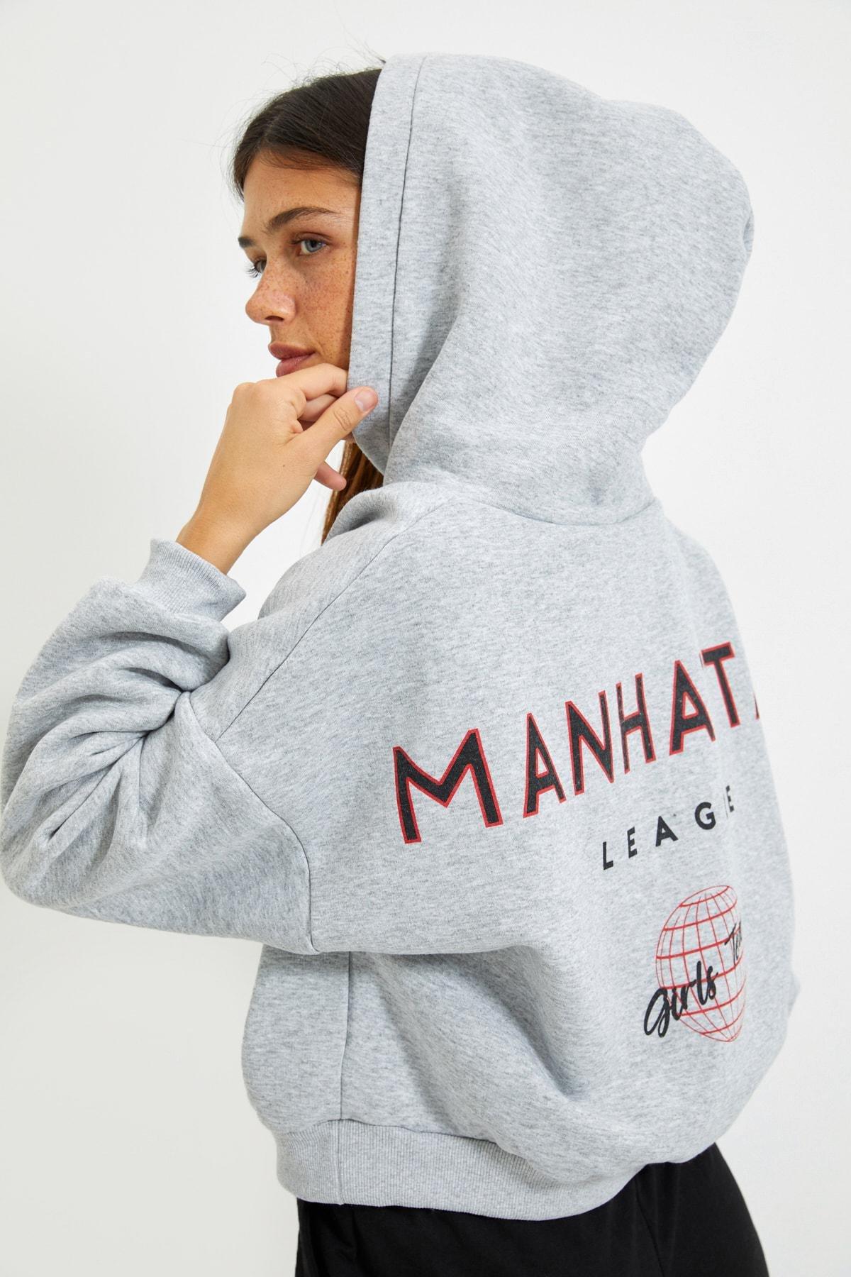 Gray Printed Sweatshirt, , large image number 8