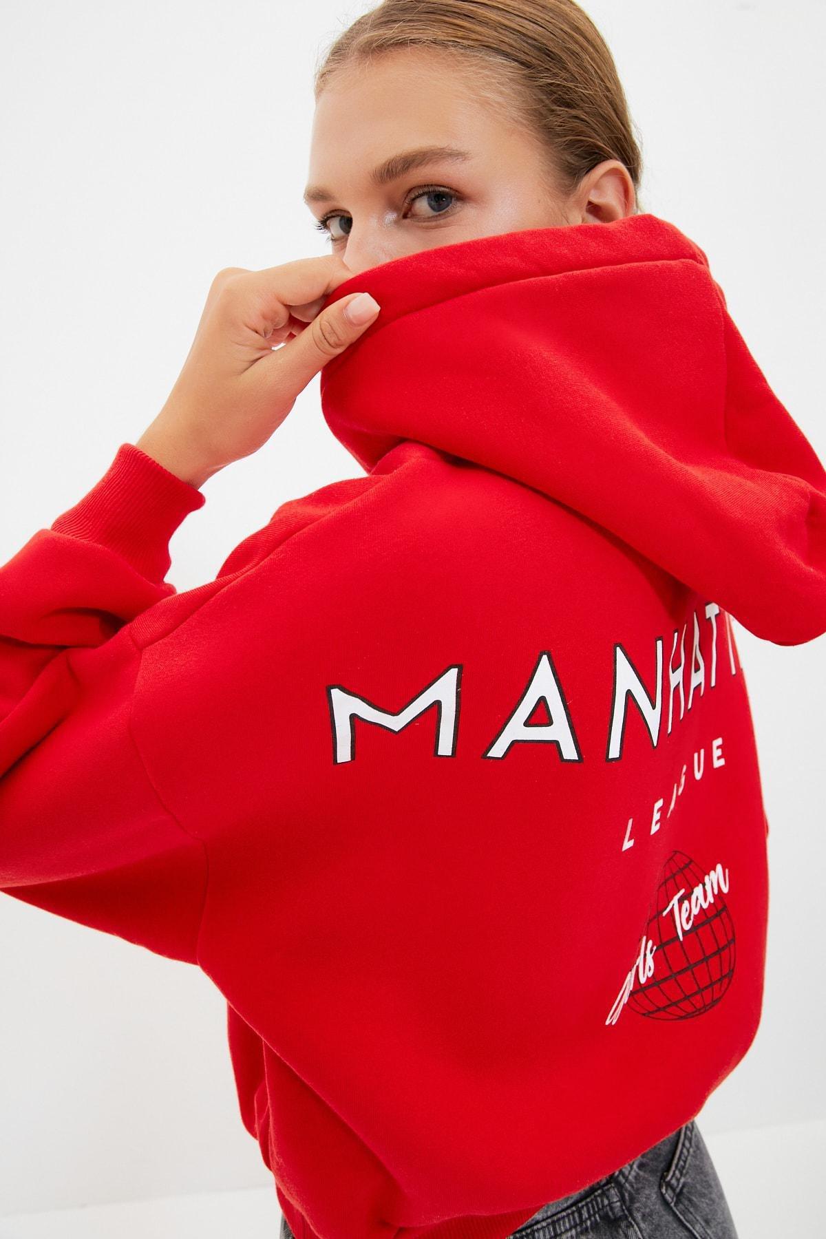 Red Printed Sweatshirt, Red, large image number 0