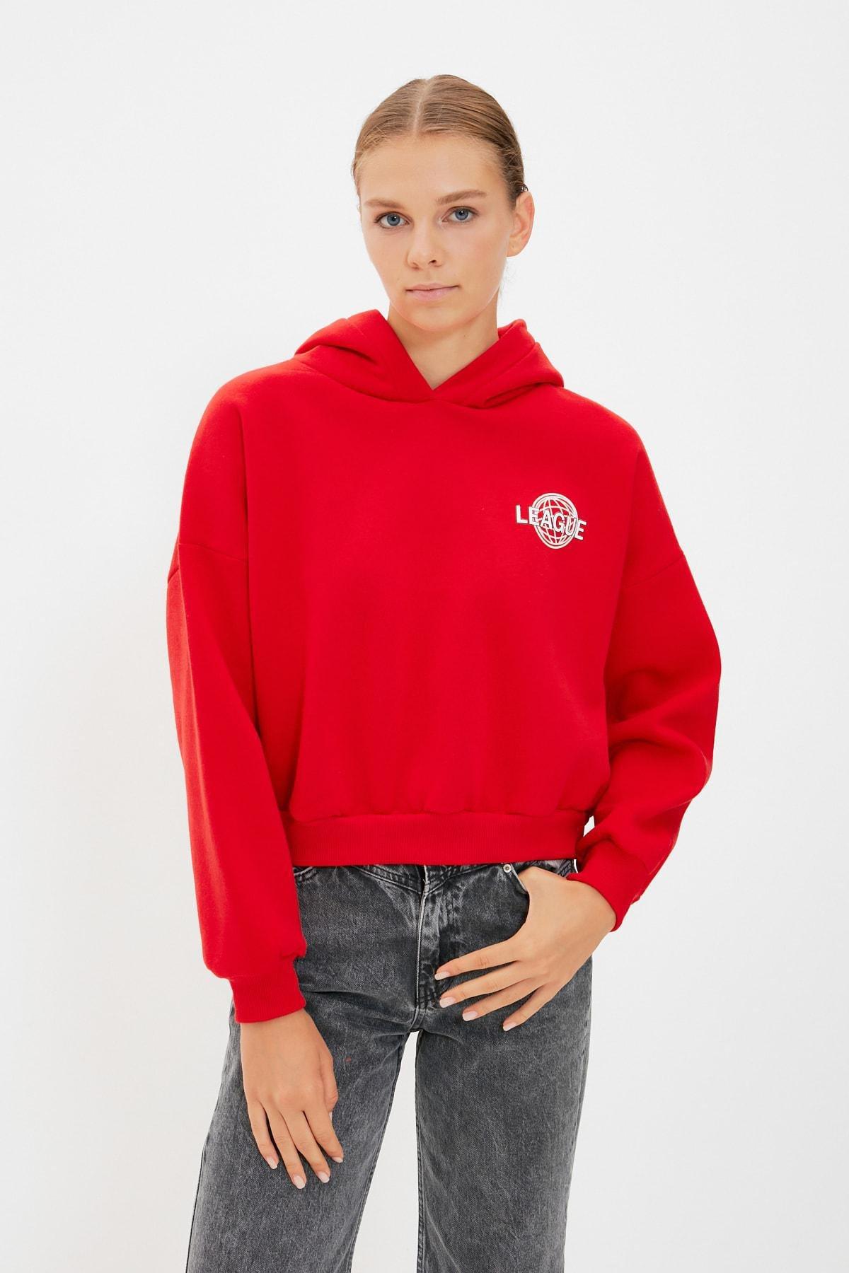 Red Printed Sweatshirt, Red, large image number 2