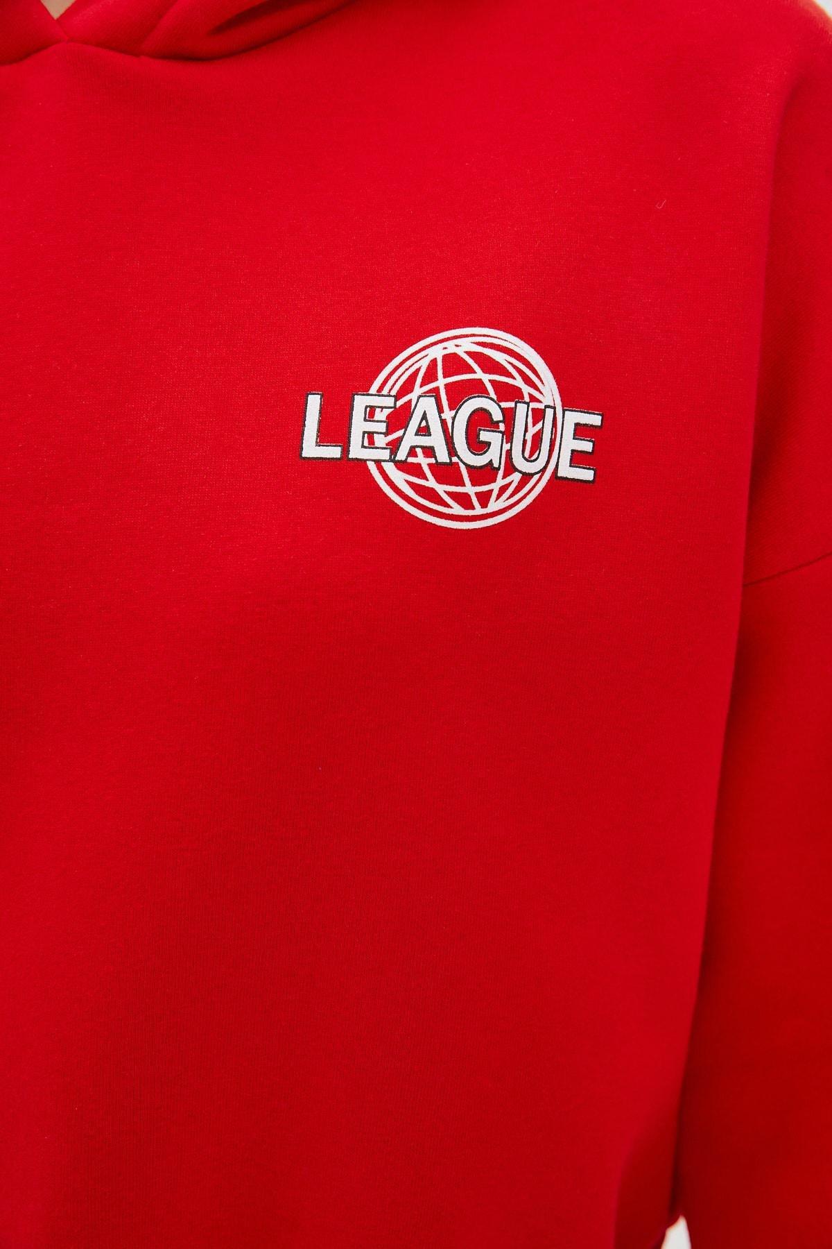 Red Printed Sweatshirt, Red, large image number 3