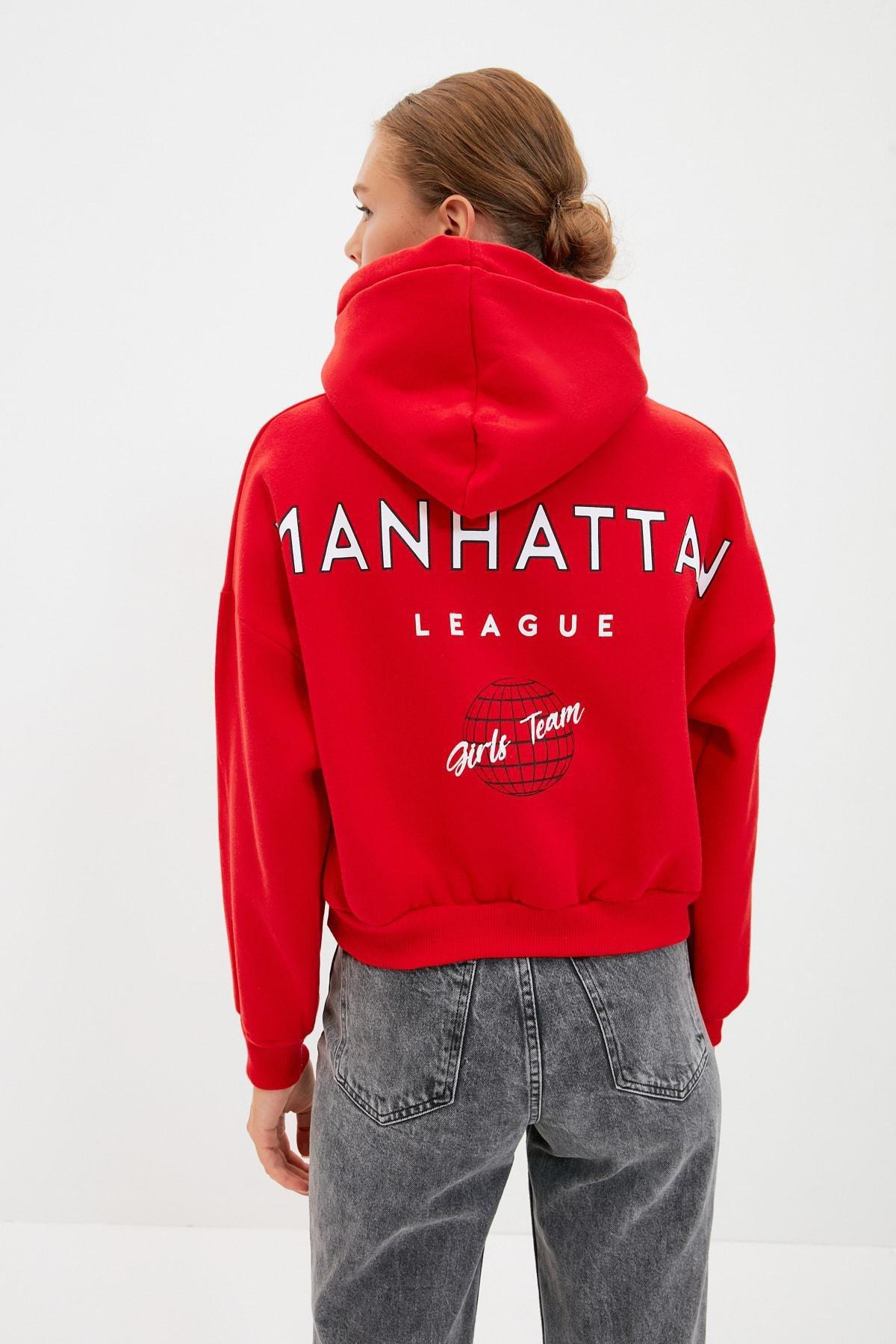 Red Printed Sweatshirt, Red, large image number 4