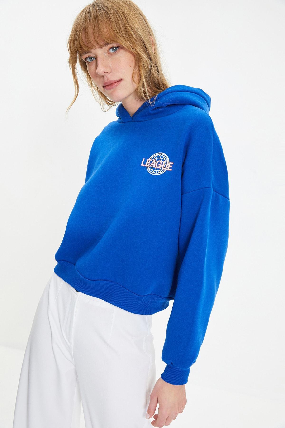 Blue Printed Sweatshirt, , large image number 3