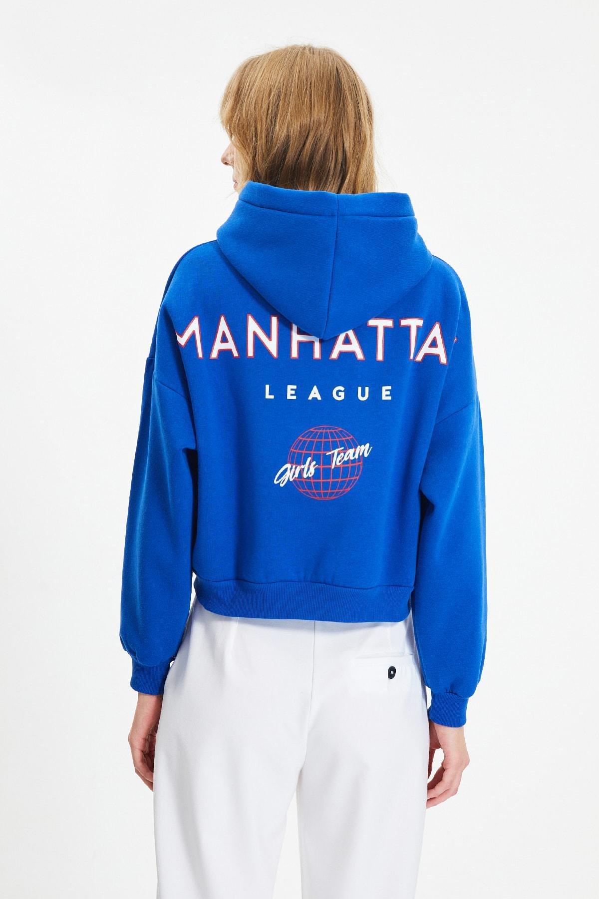 Blue Printed Sweatshirt, , large image number 4