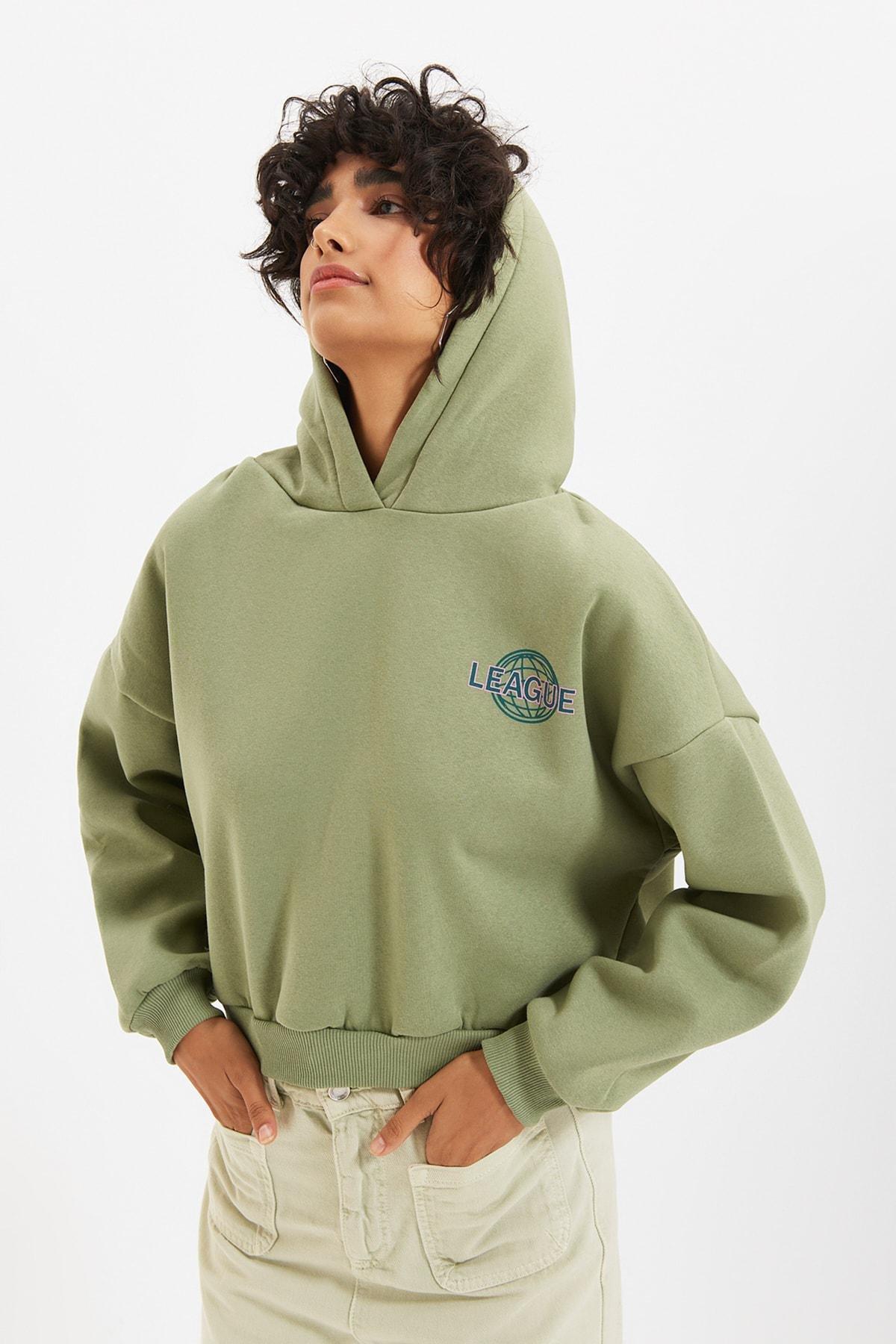 Green Printed Sweatshirt, Green, large image number 1