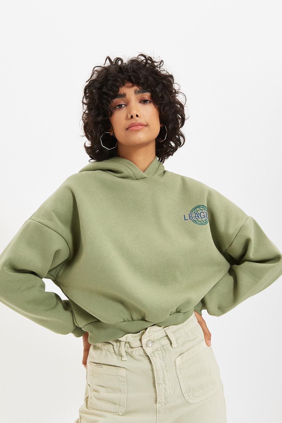 Green Printed Sweatshirt, Green, large image number 2