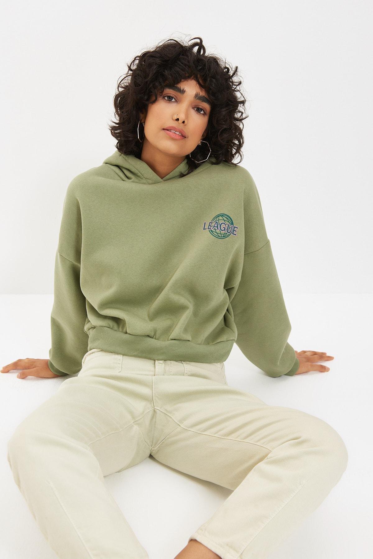 Green Printed Sweatshirt, Green, large image number 3