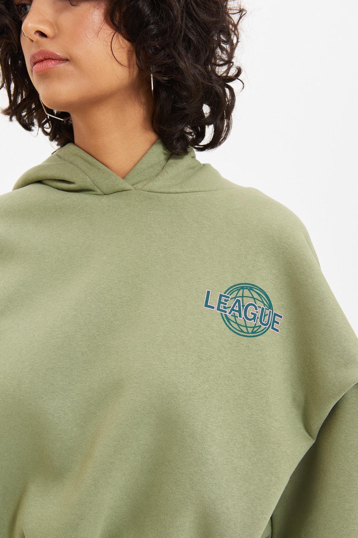 Green Printed Sweatshirt, Green, large image number 4