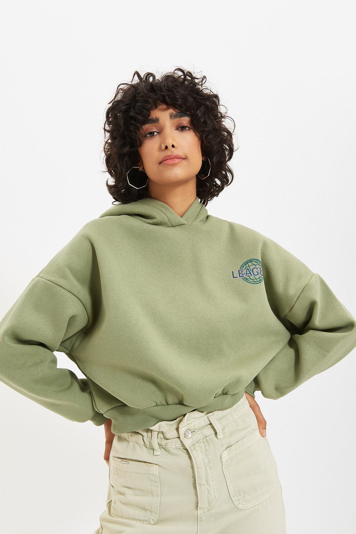 Green Printed Sweatshirt, Green, large image number 8