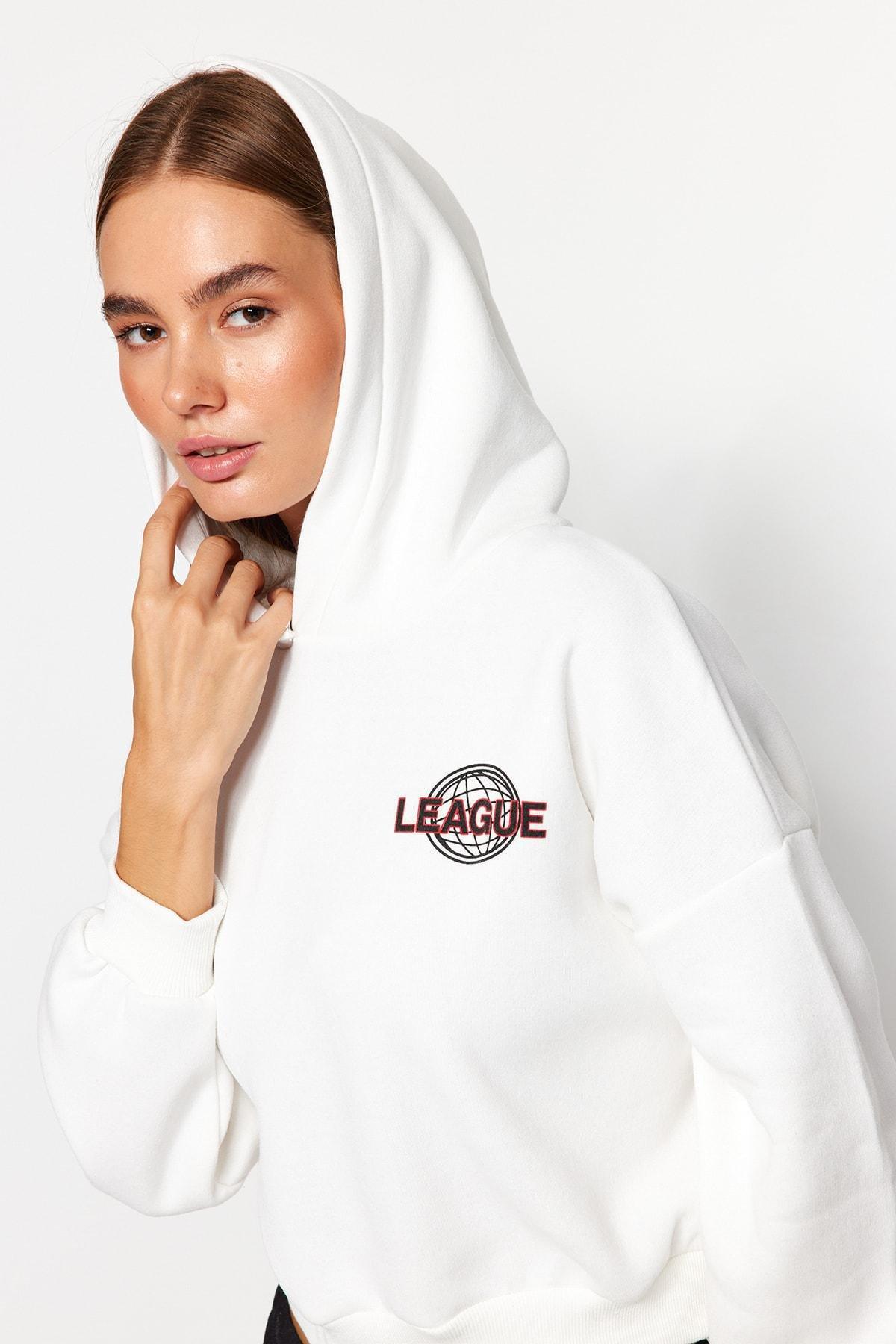 Cream Printed Sweatshirt, , large image number 1