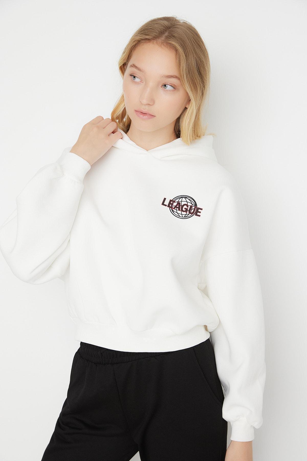 Cream Printed Sweatshirt, , large image number 2