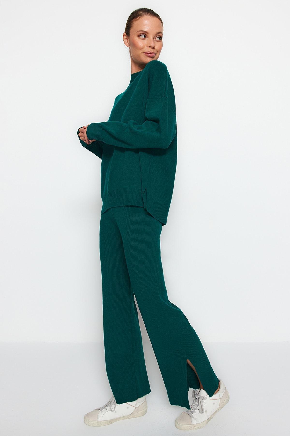 Green Oversize Knitted Co-Ord Set, , large image number 3