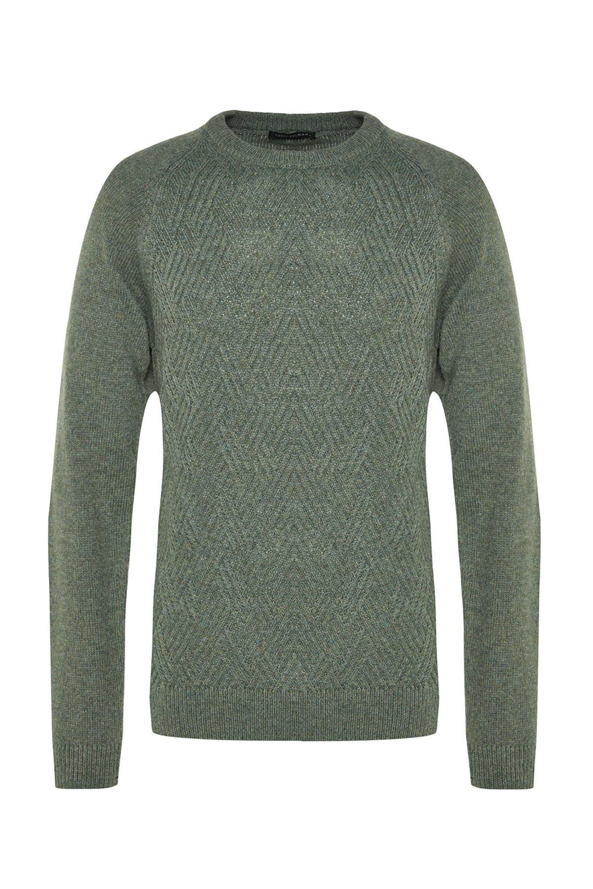 Green Slim Fit Sweater, , large image number 5