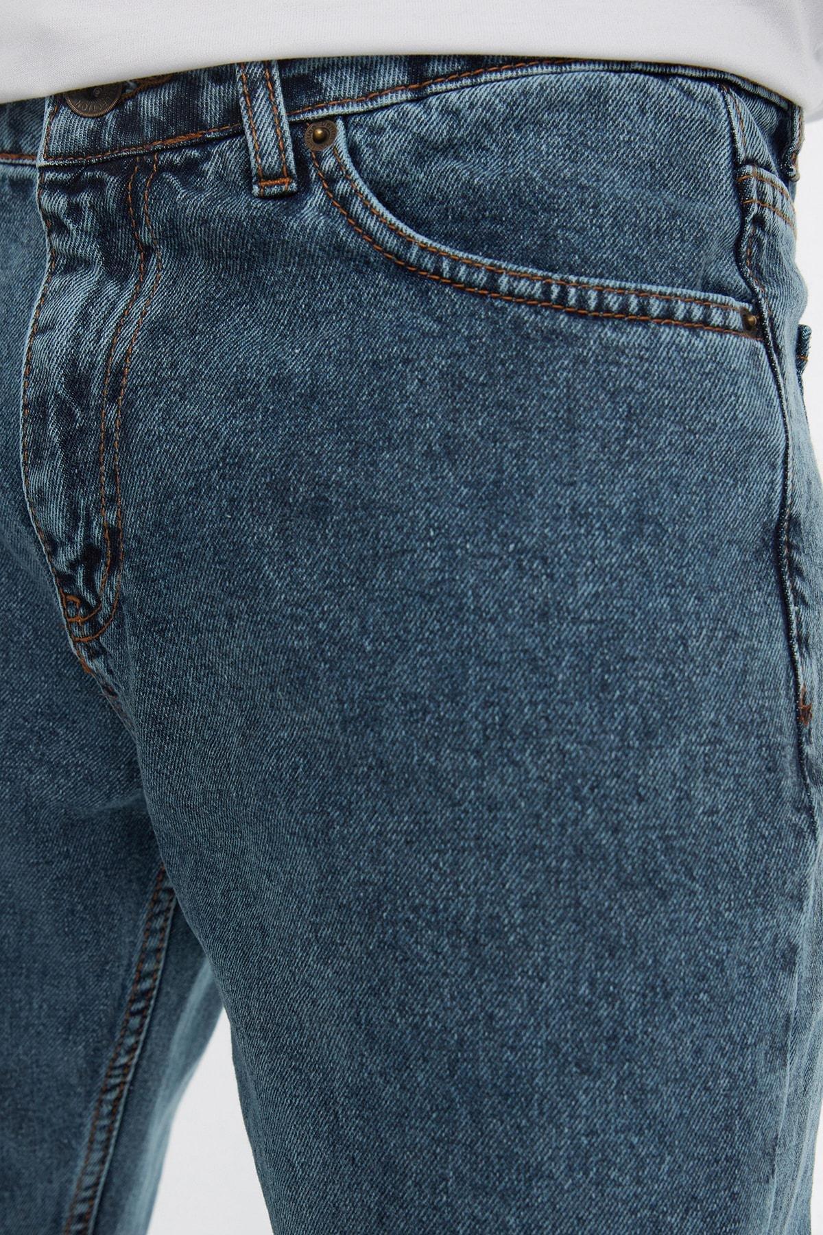 Blue Straight Mid-Waist Jeans, , large image number 3