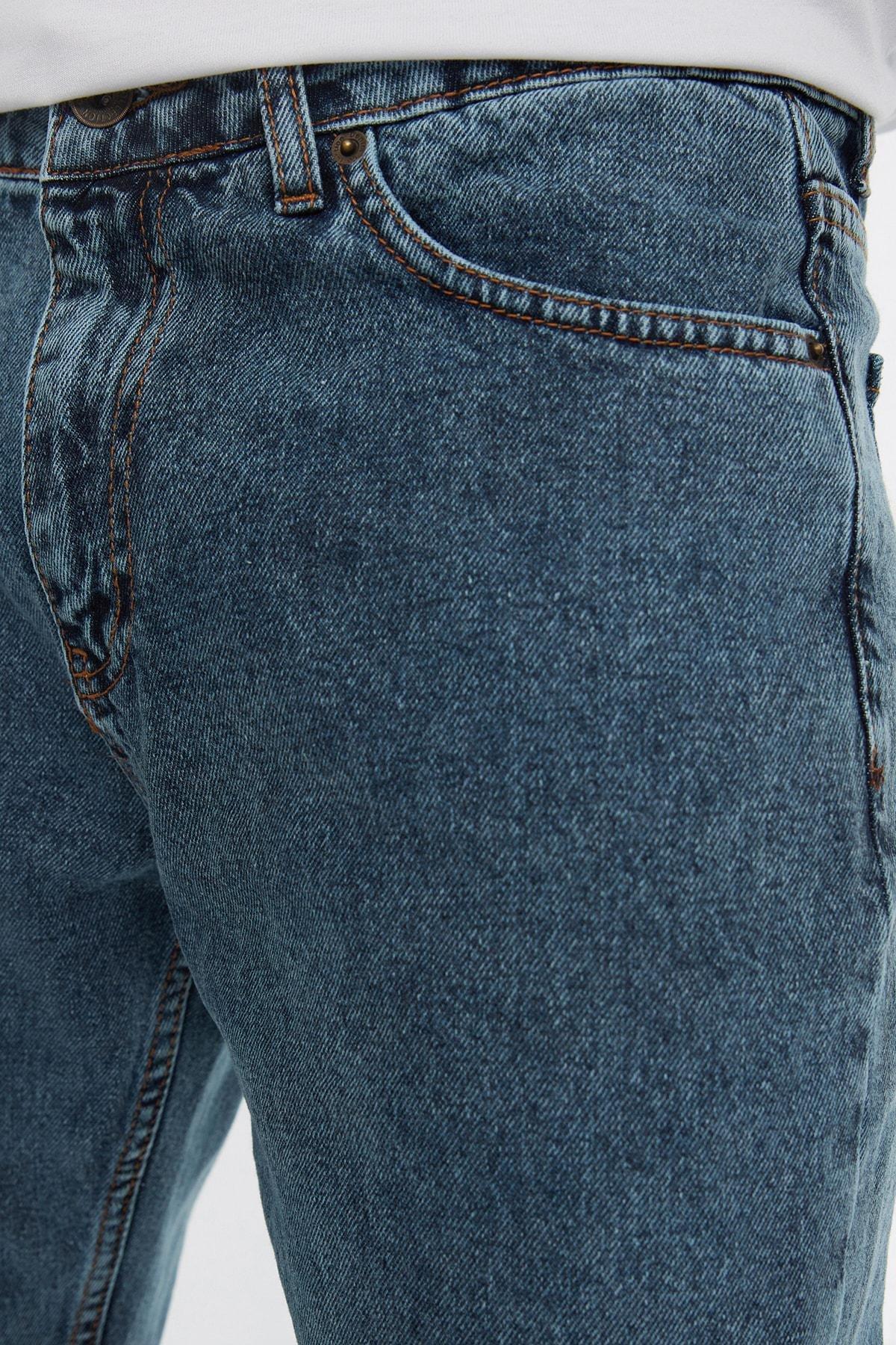 Trendyol - Blue Straight Mid-Waist Jeans