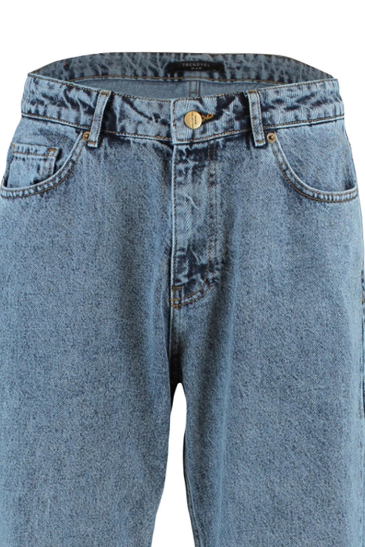 Blue Straight Mid-Waist Jeans, , large image number 7