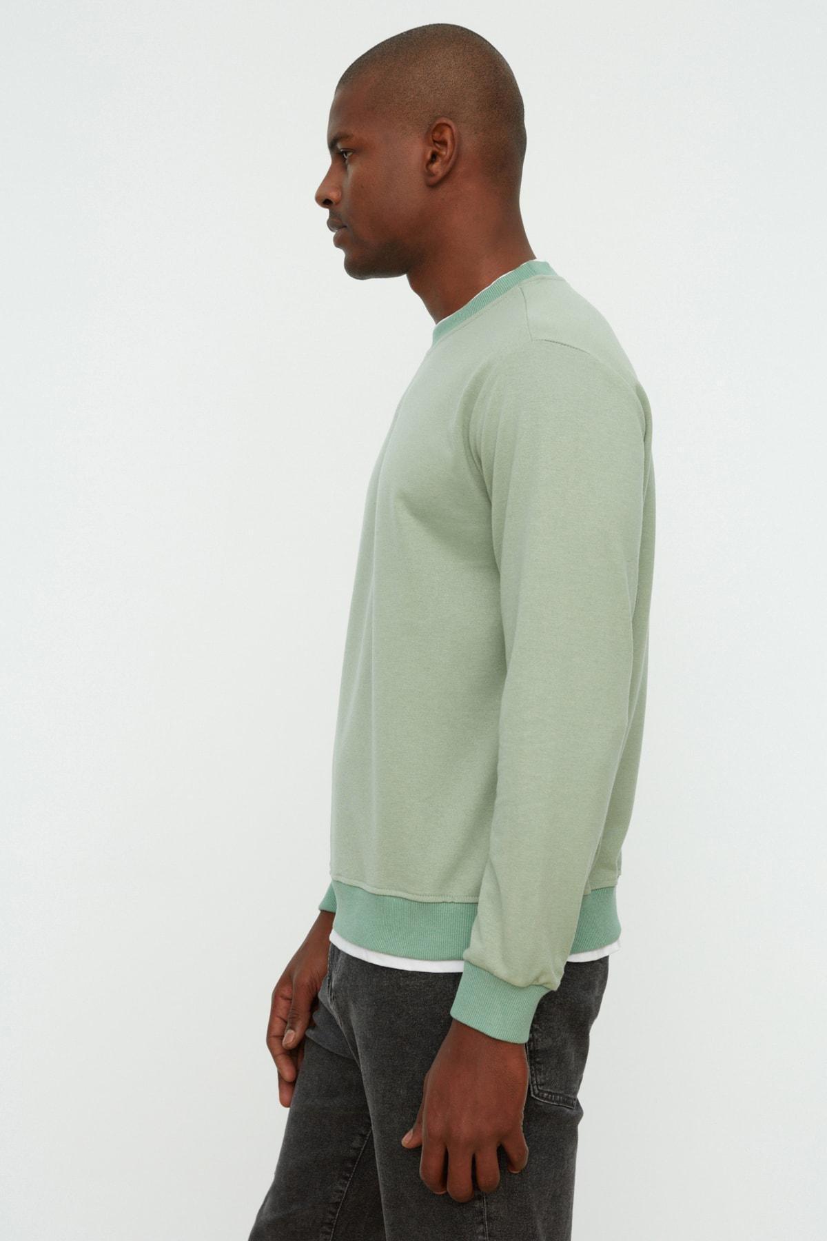 Green Crew Neck Sweatshirt, Green, large image number 1