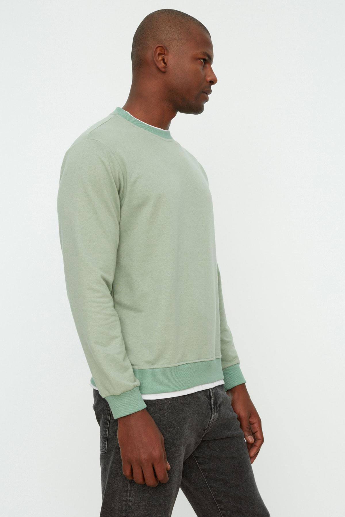 Green Crew Neck Sweatshirt, Green, large image number 3