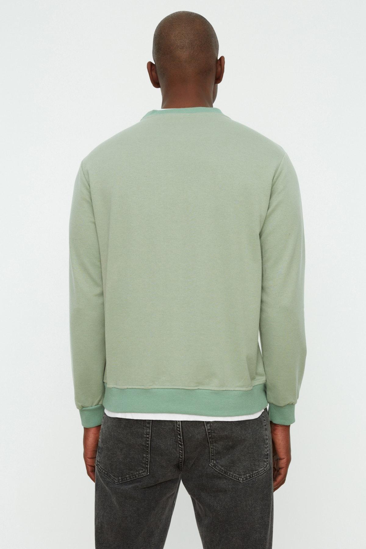 Green Crew Neck Sweatshirt, Green, large image number 7