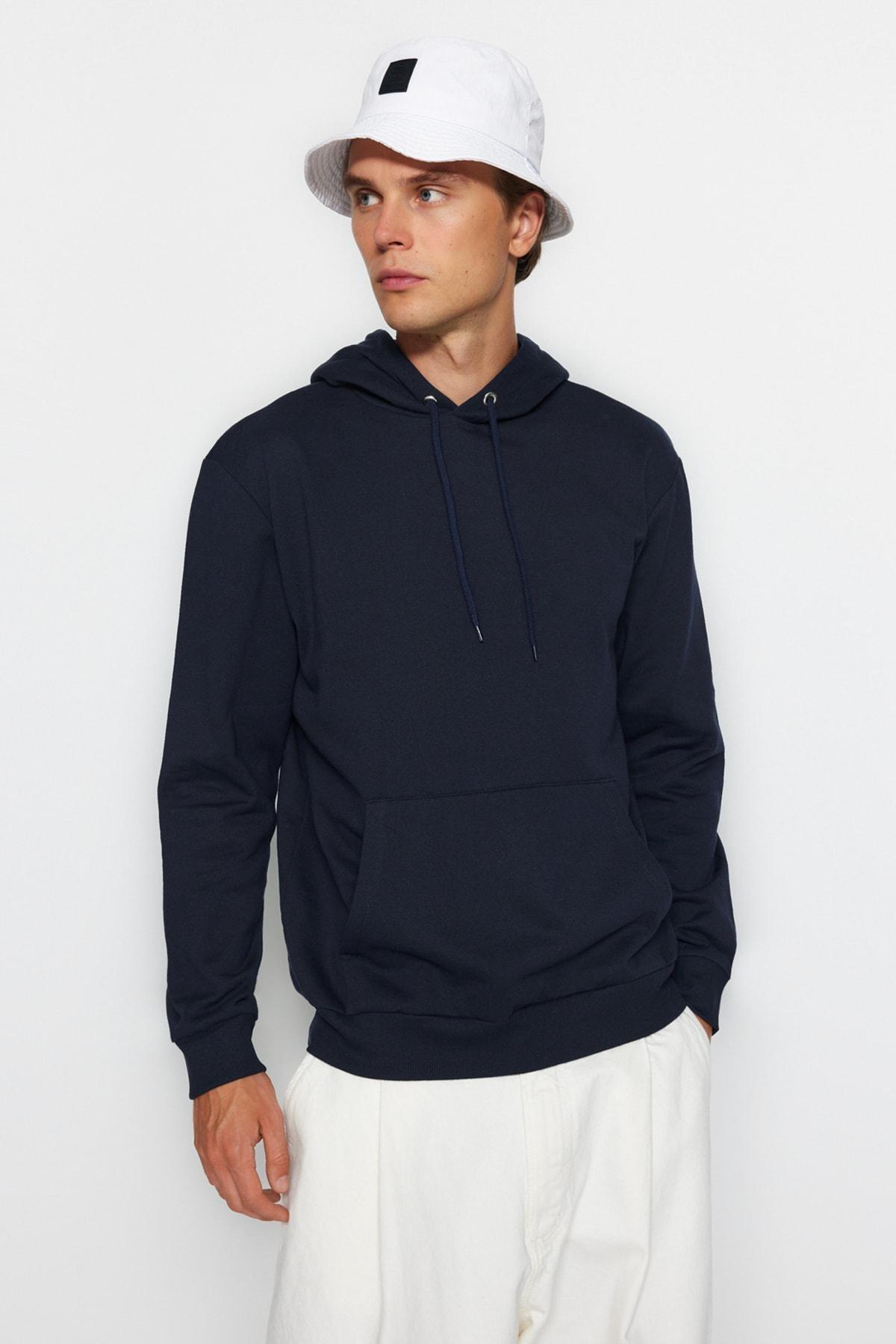Navy Hooded Sweatshirt, , large image number 3