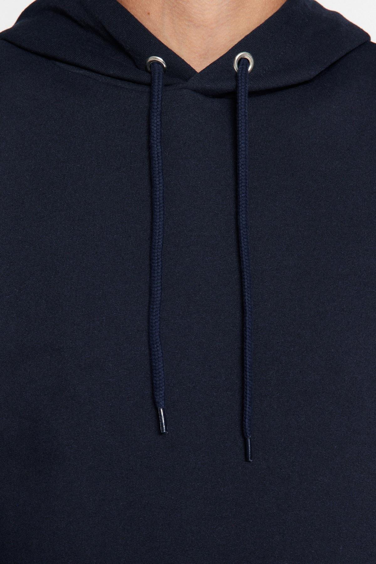 Navy Hooded Sweatshirt, , large image number 6