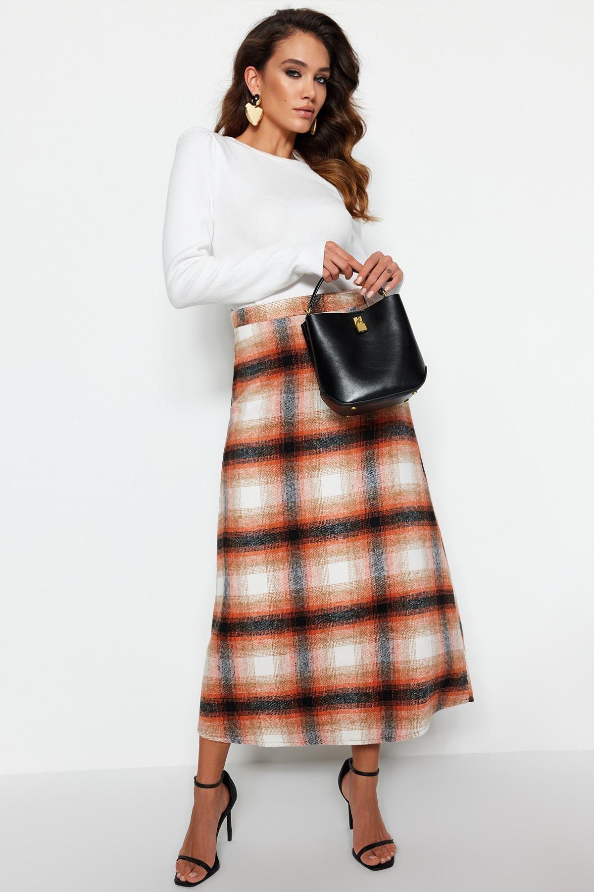 Orange A Line Maxi Skirt, , large image number 2