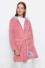 Trendyol - Pink Midi V Neck Dressing Gown