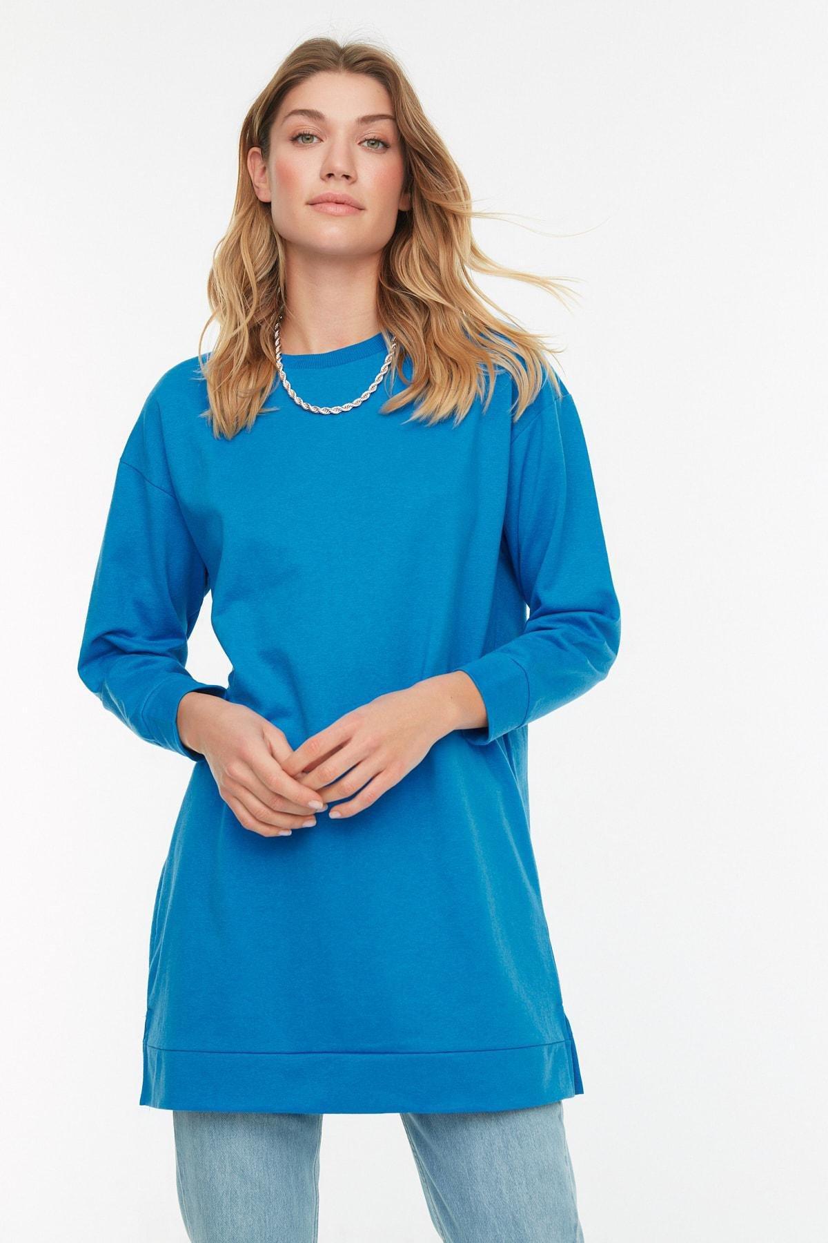 Blue Relaxed Sweatshirt, , large image number 0