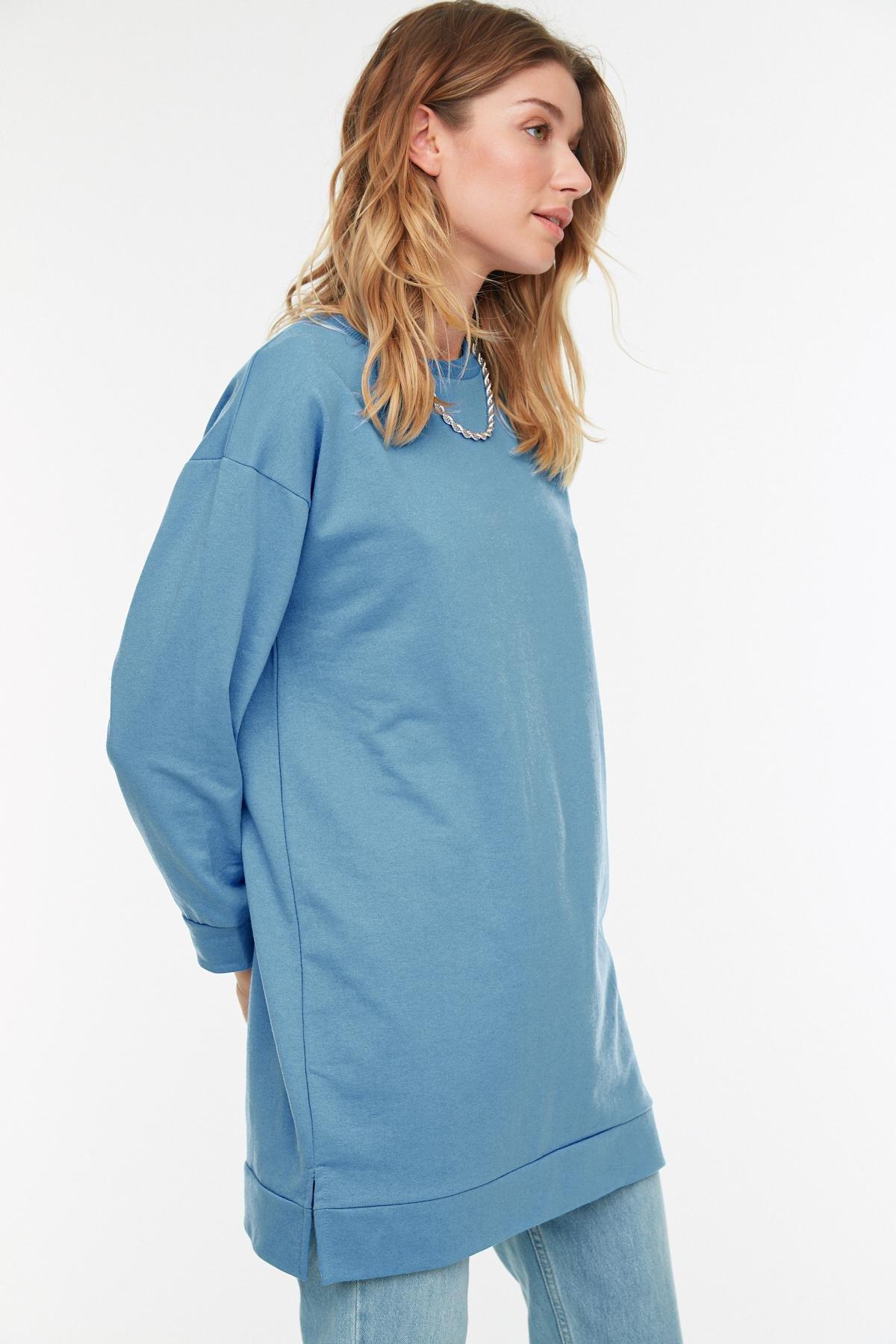 Blue Relaxed Sweatshirt, , large image number 4