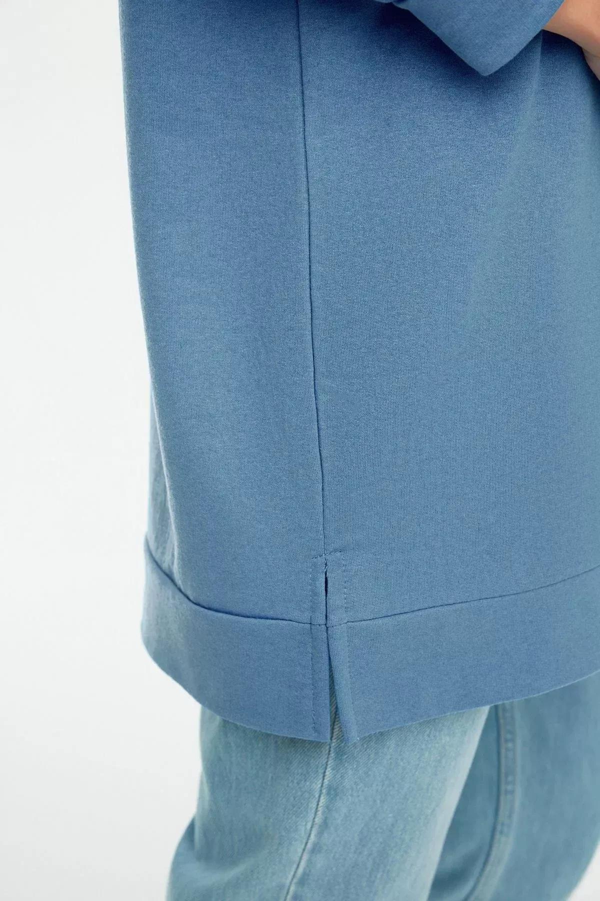 Blue Relaxed Sweatshirt, Blue, large image number 8