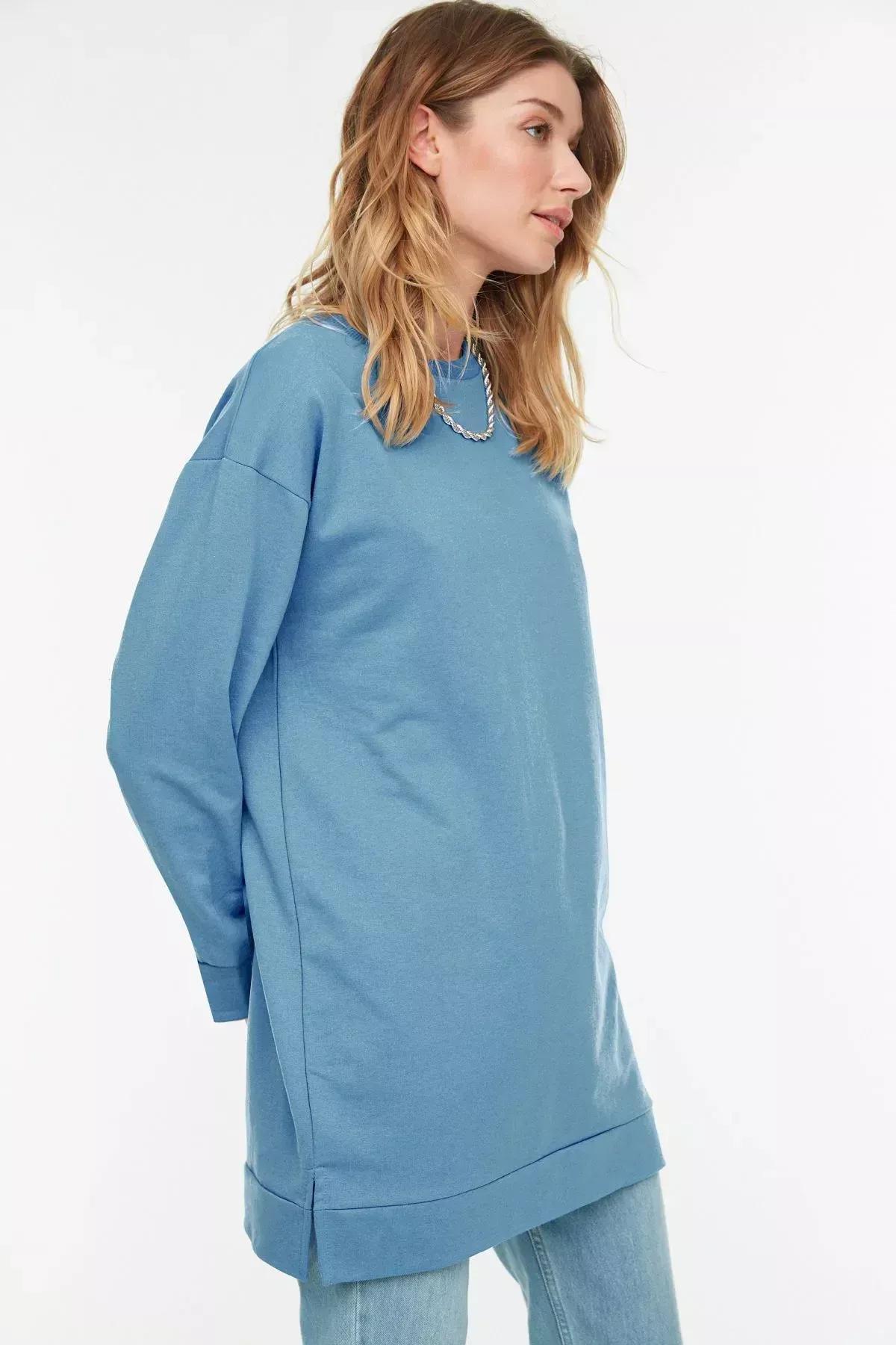Blue Relaxed Sweatshirt, Blue, large image number 10