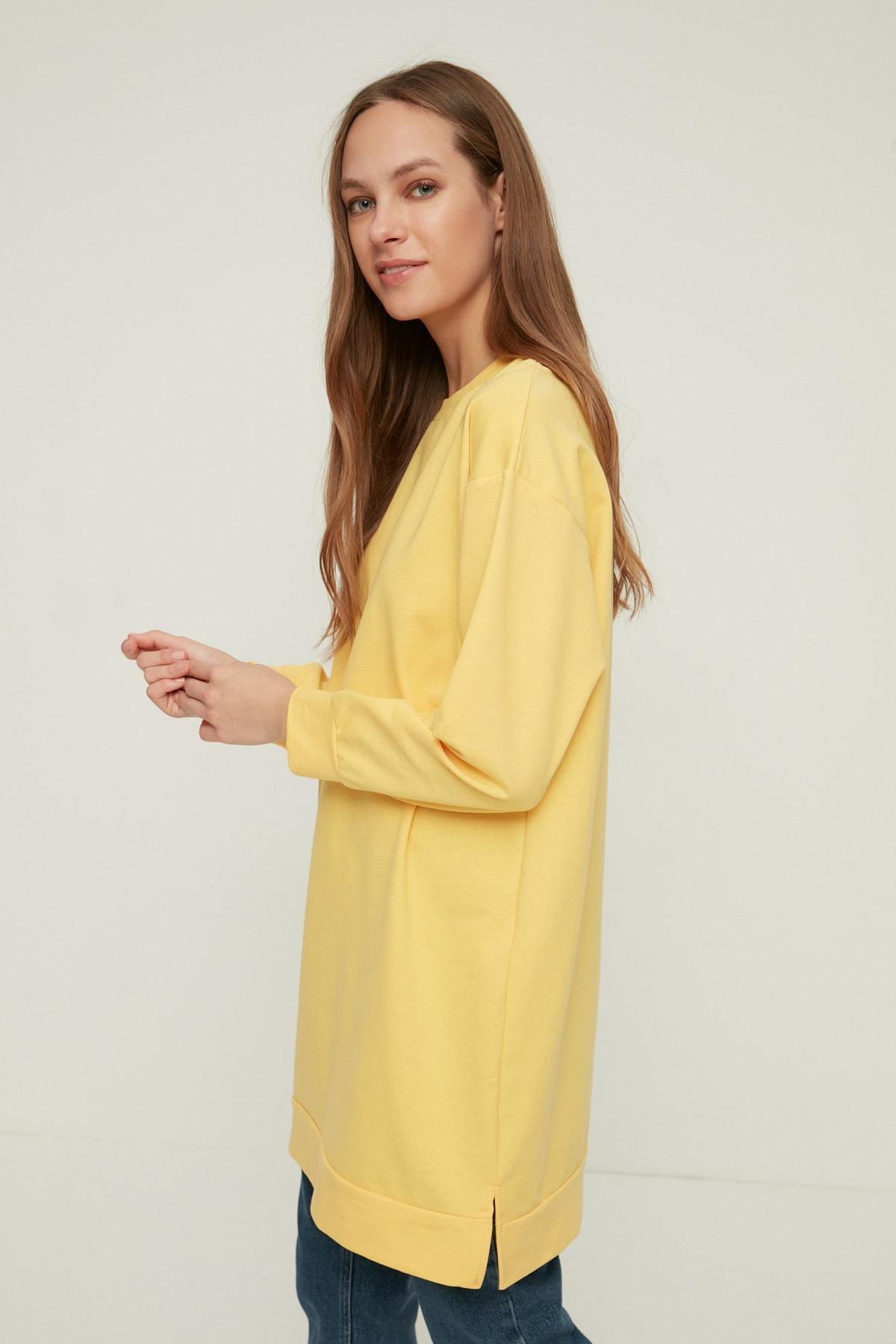 Yellow Relaxed Sweatshirt, Yellow, large image number 1