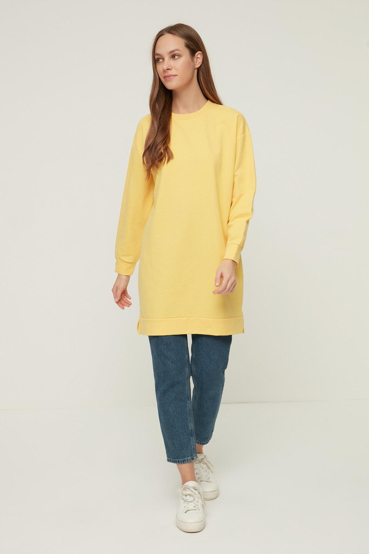 Yellow Relaxed Sweatshirt, Yellow, large image number 2