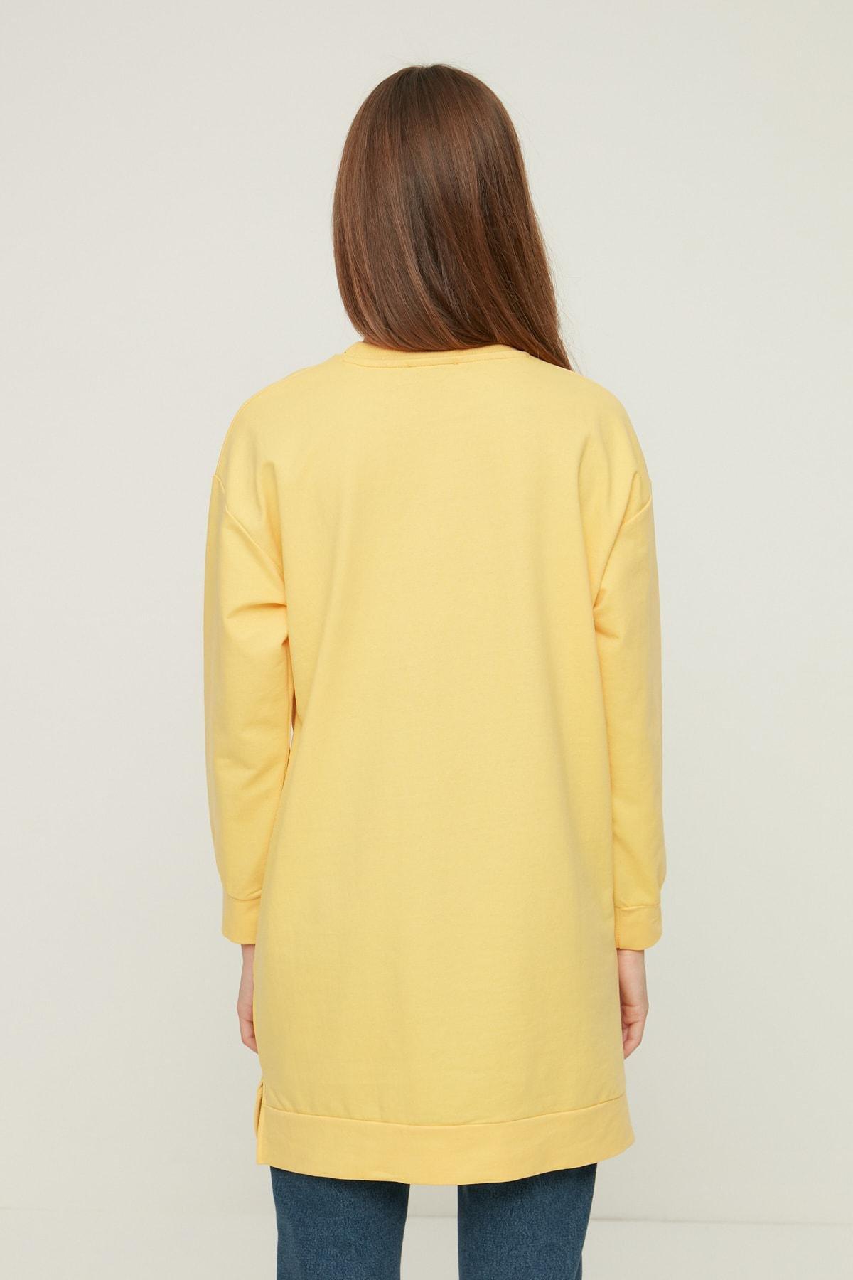 Yellow Relaxed Sweatshirt, Yellow, large image number 4