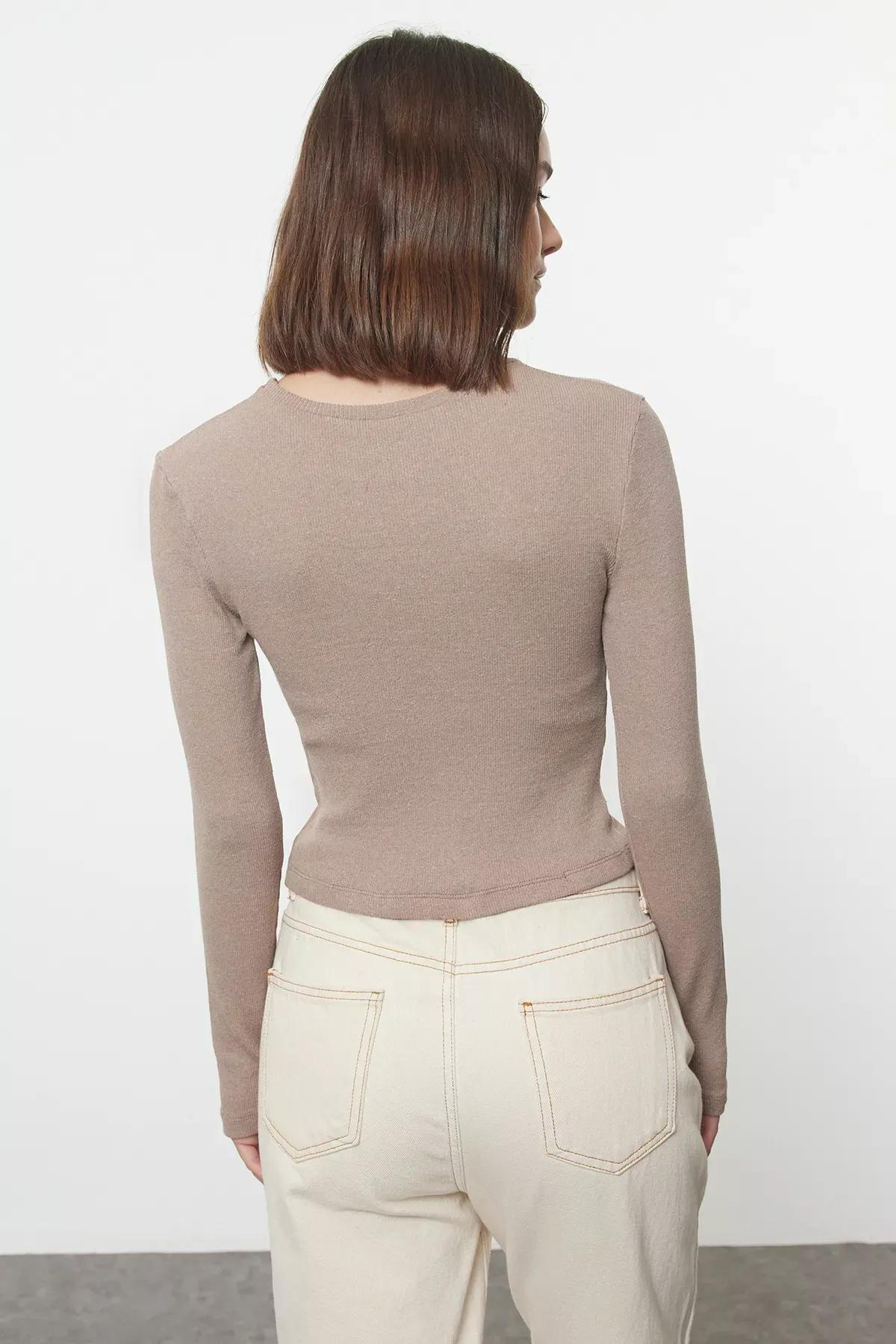 Multicolor slim blouse, set of 2, Brown, large image number 4