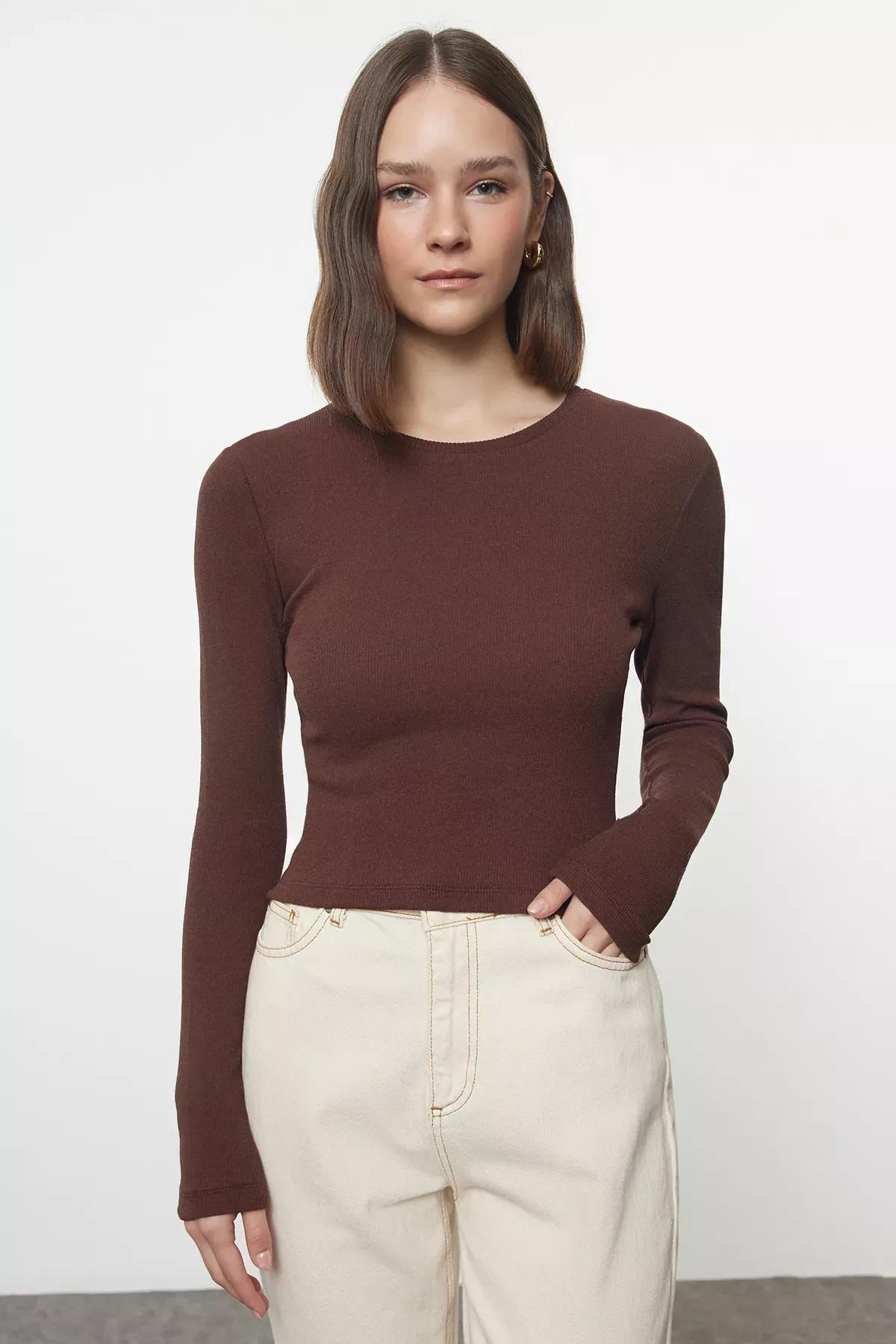 Multicolor slim blouse, set of 2, Brown, large image number 8