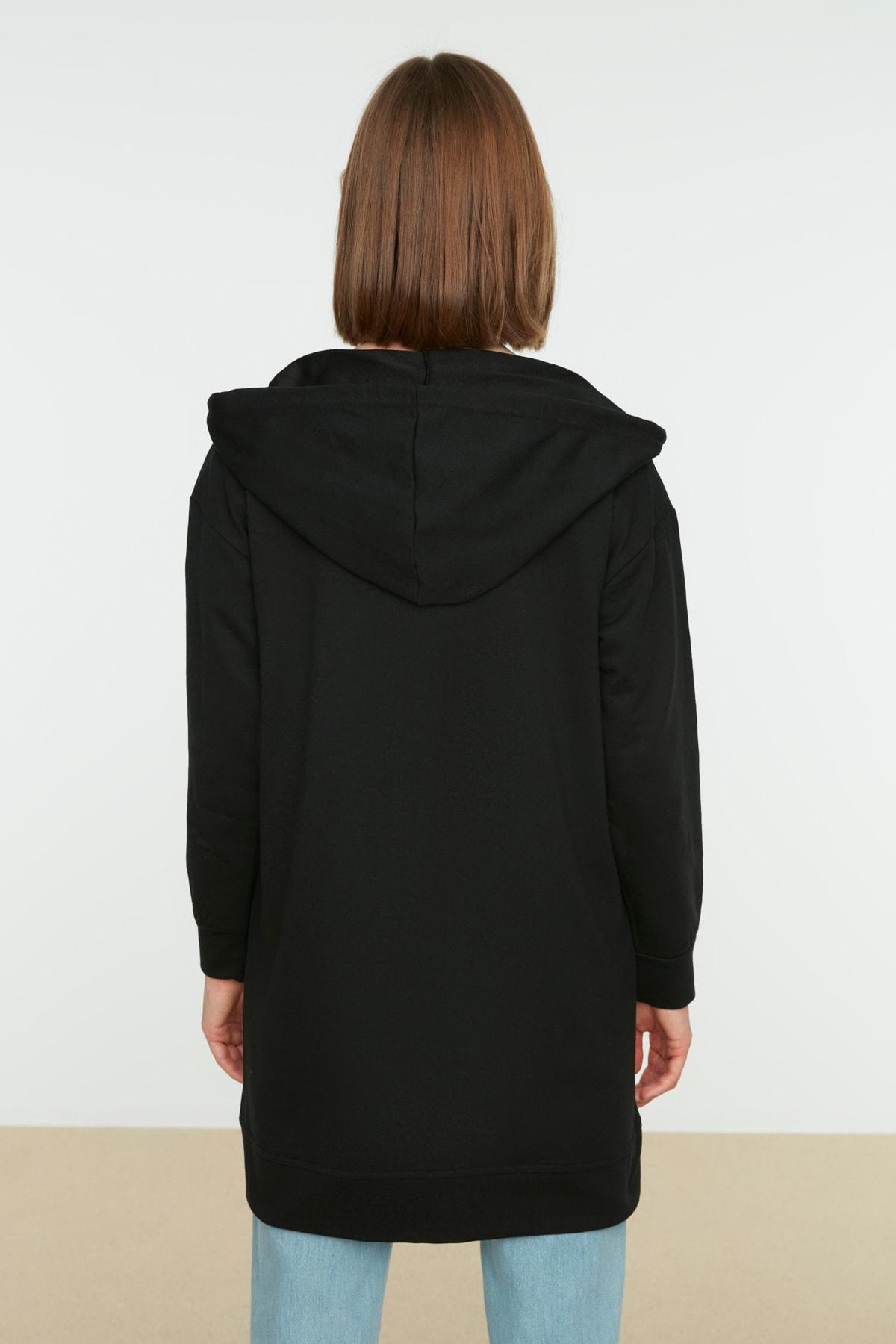 Trendyol - Black Hooded Sweatshirt