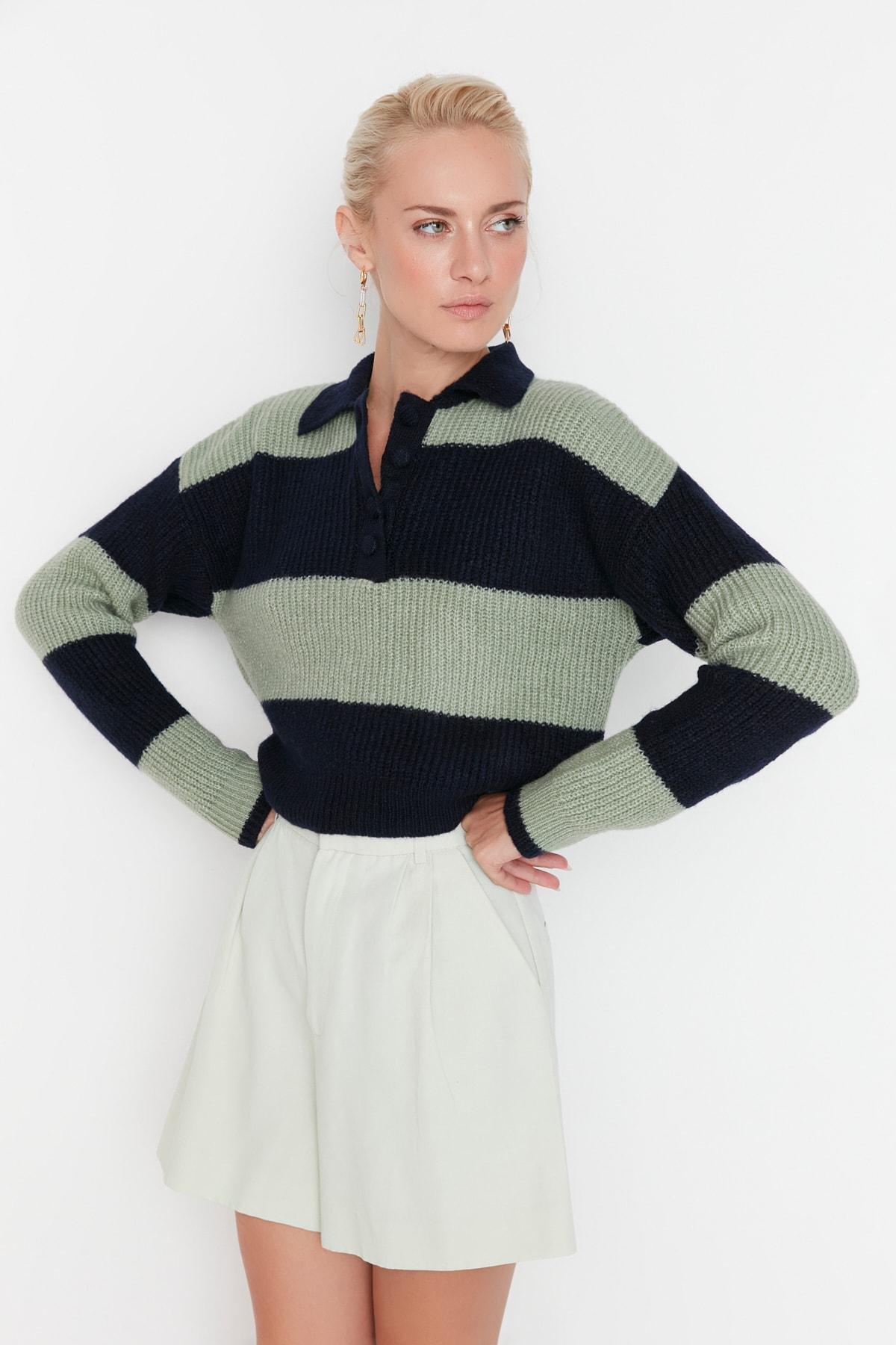 Navy Polo Neck Sweater, , large image number 0