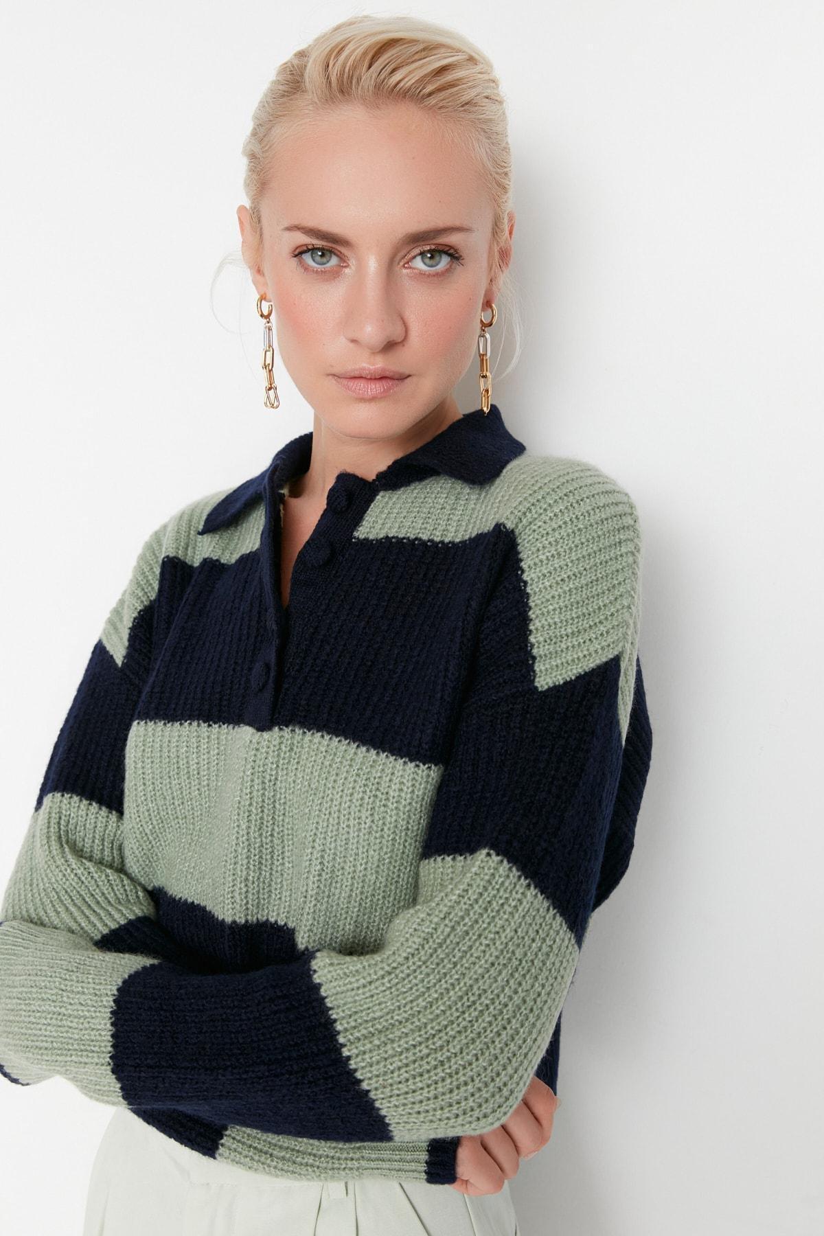 Navy Polo Neck Sweater, , large image number 1