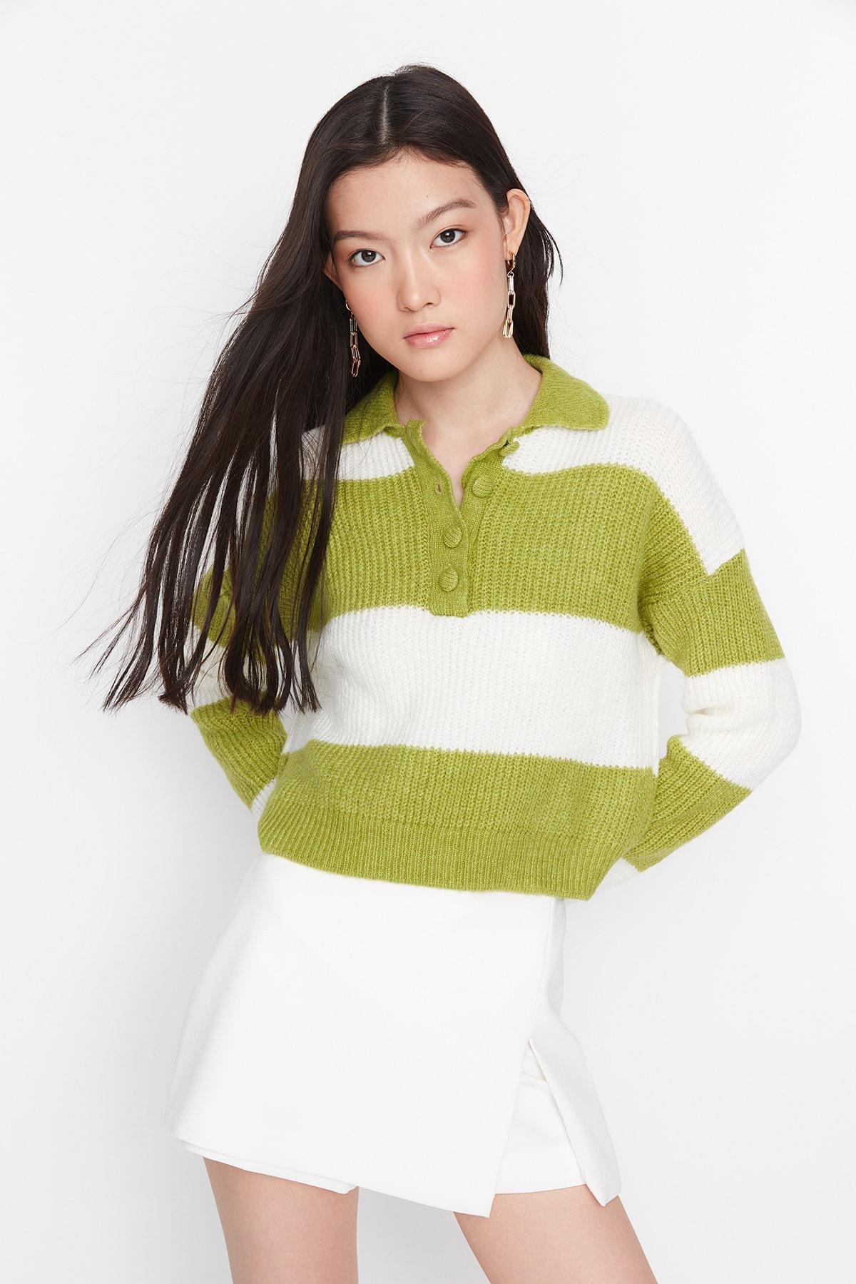 Green Polo Neck Sweater, , large image number 0