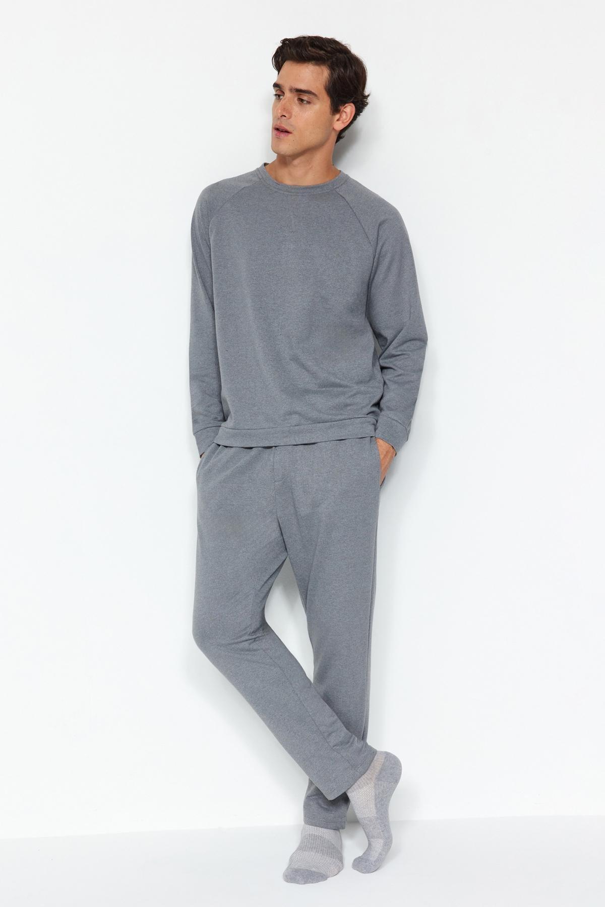 Grey Knitted Pyjamas Set, , large image number 1