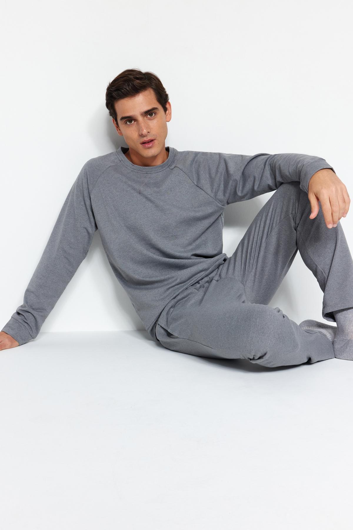 Grey Knitted Pyjamas Set, , large image number 2