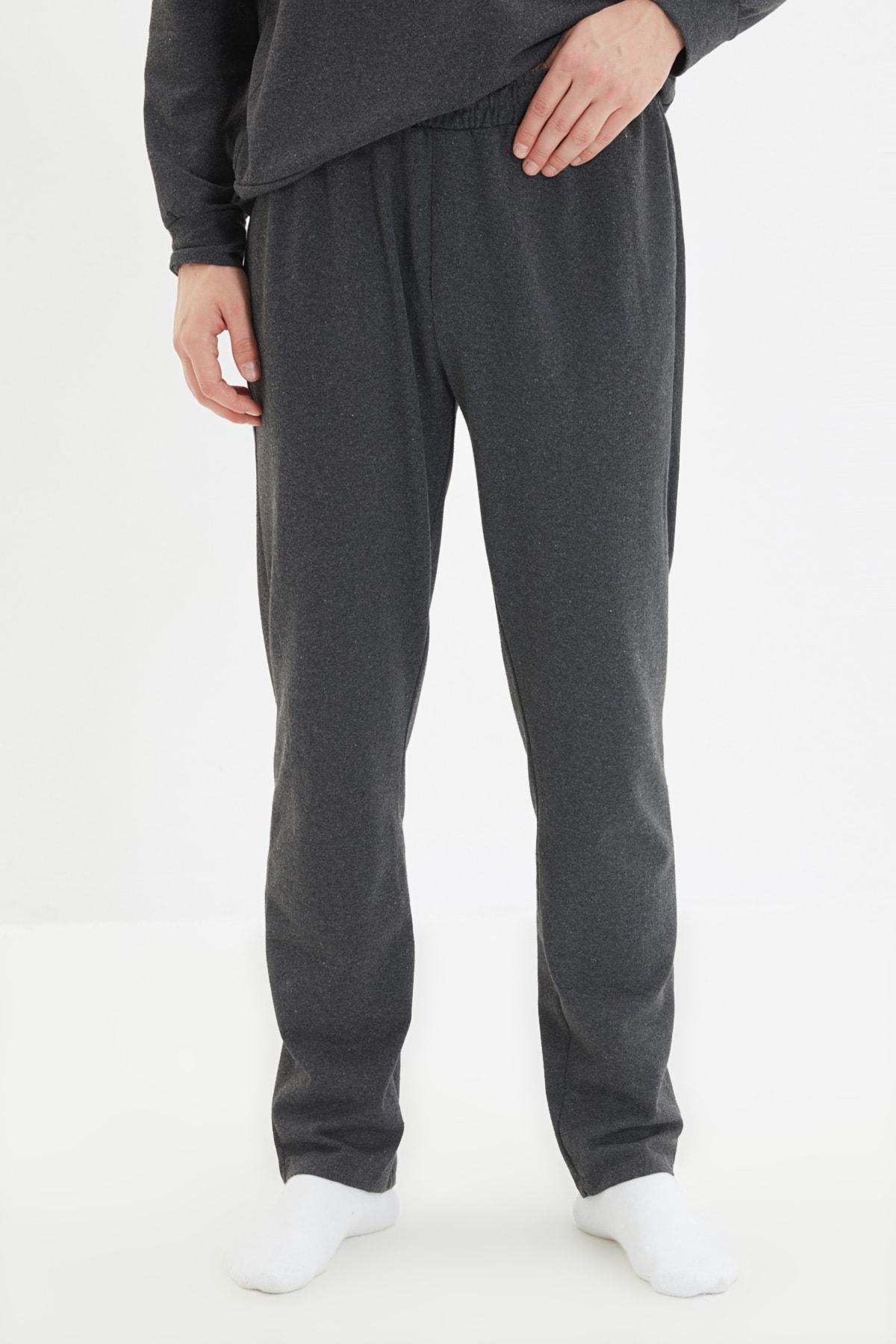 Grey Crew Neck Pajama Set, , large image number 4