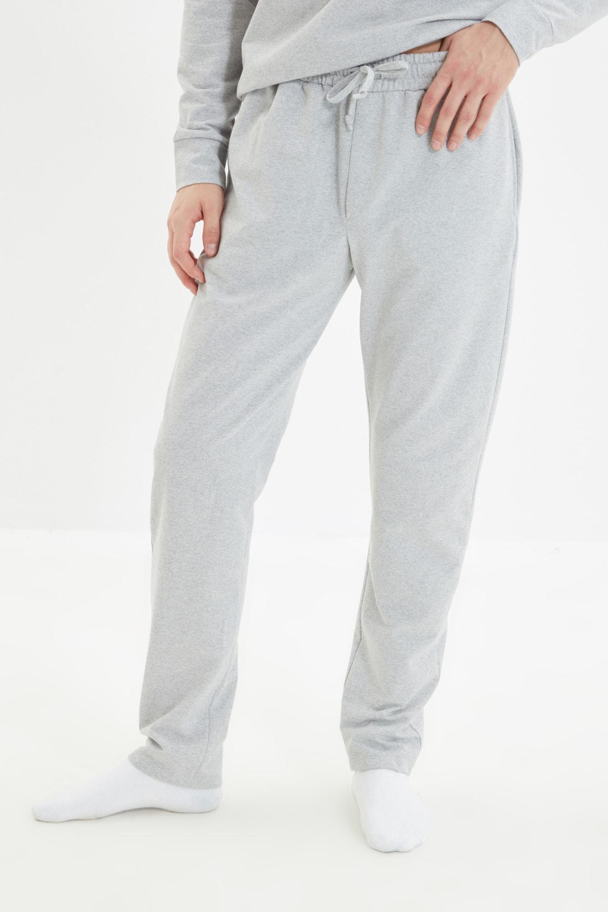 Grey Crew Neck Pajama Set, , large image number 5