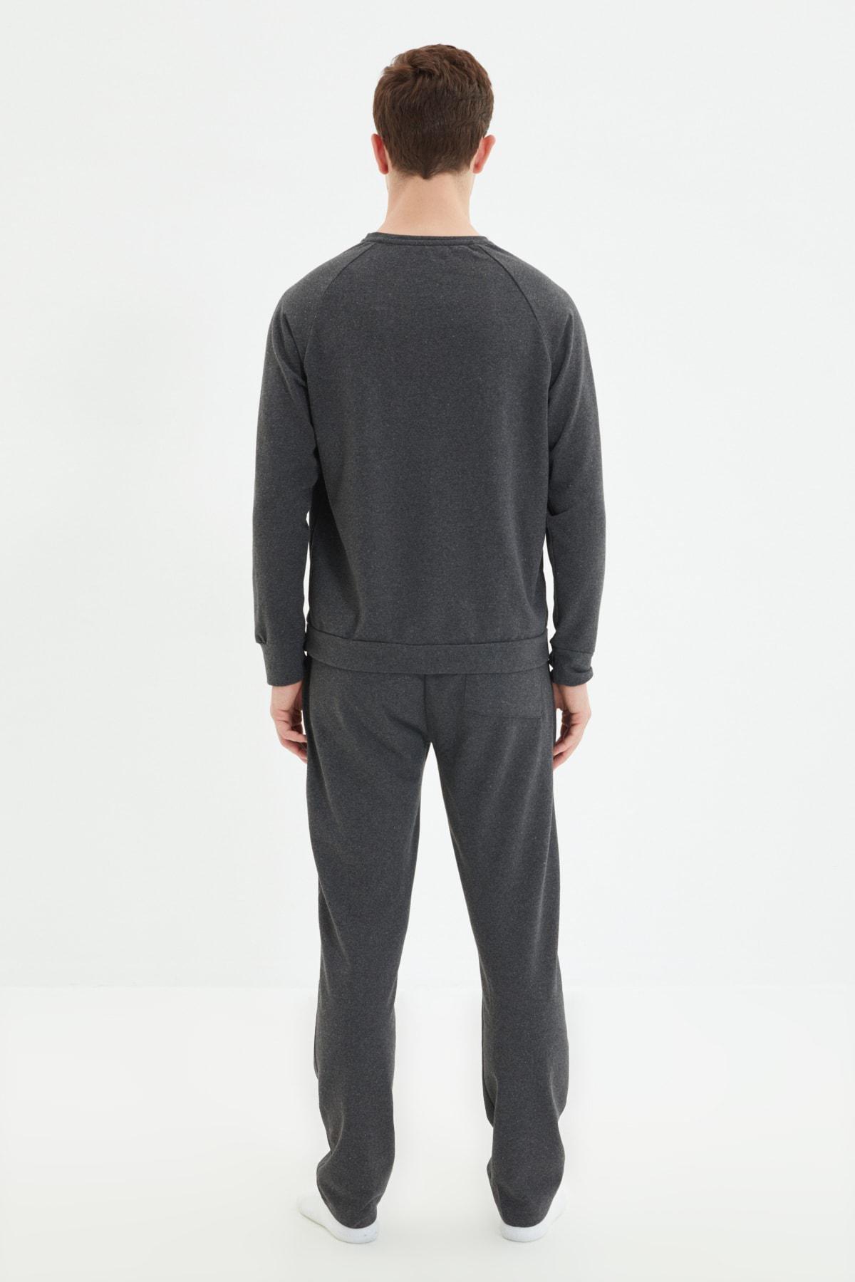 Grey Crew Neck Pajama Set, , large image number 11
