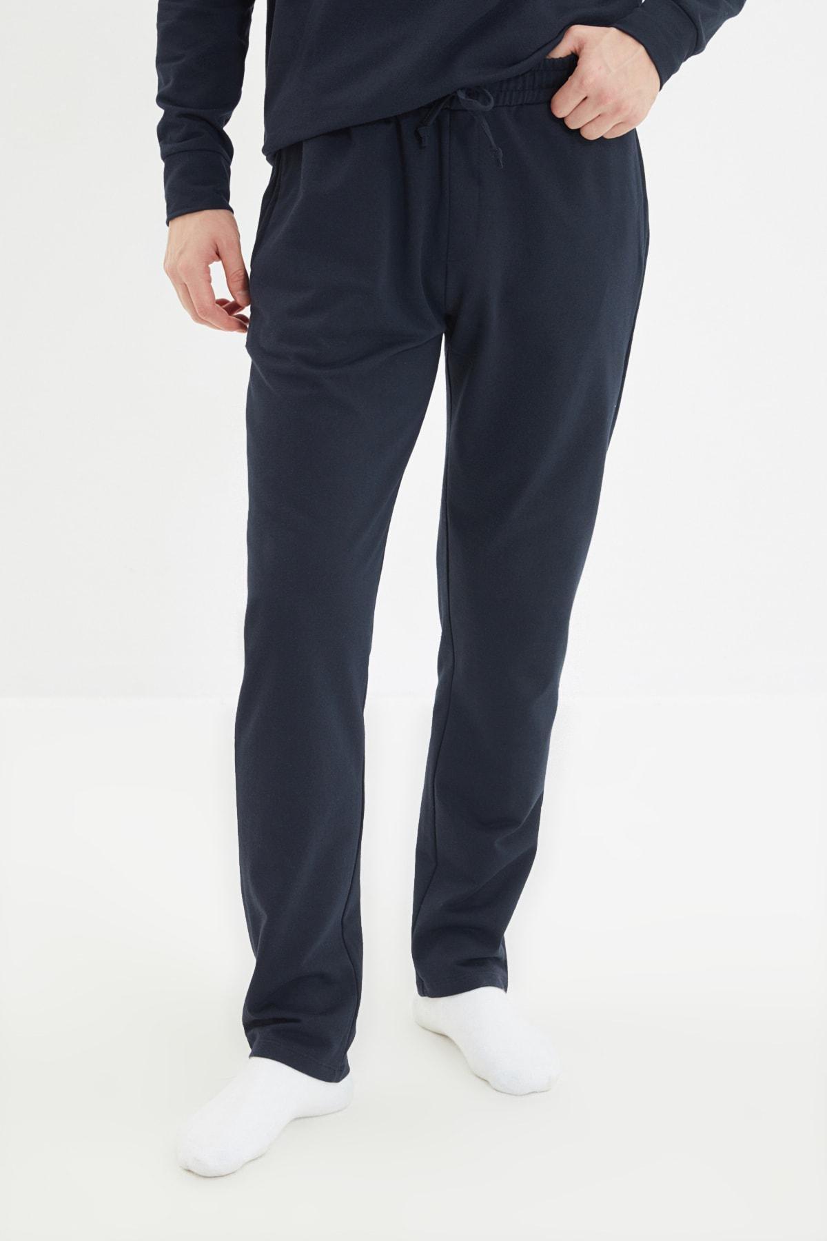 Trendyol - Navy Raglan Sleeve Pajama Set