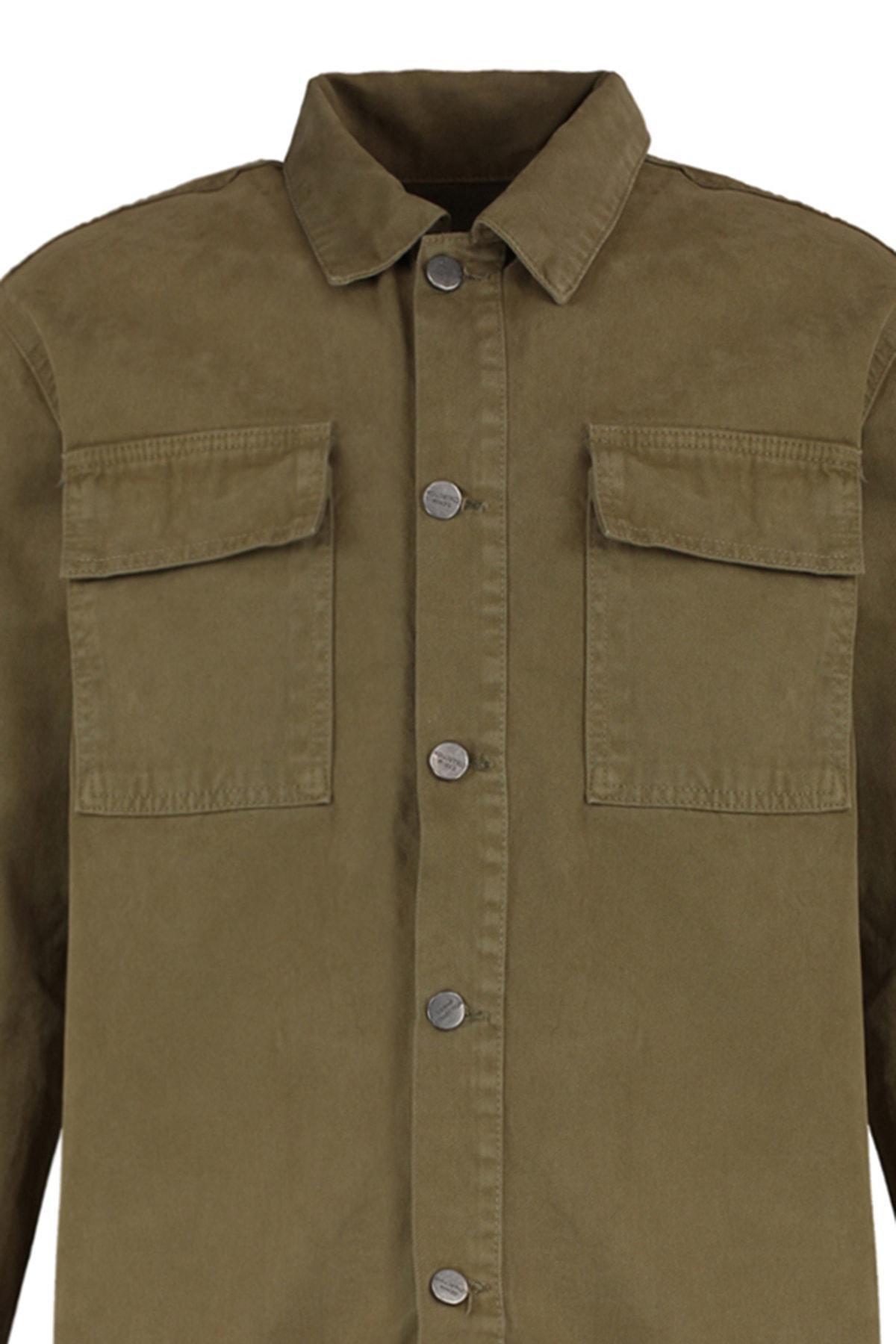 Green Lapel Collar Jacket, Khaki, large image number 6