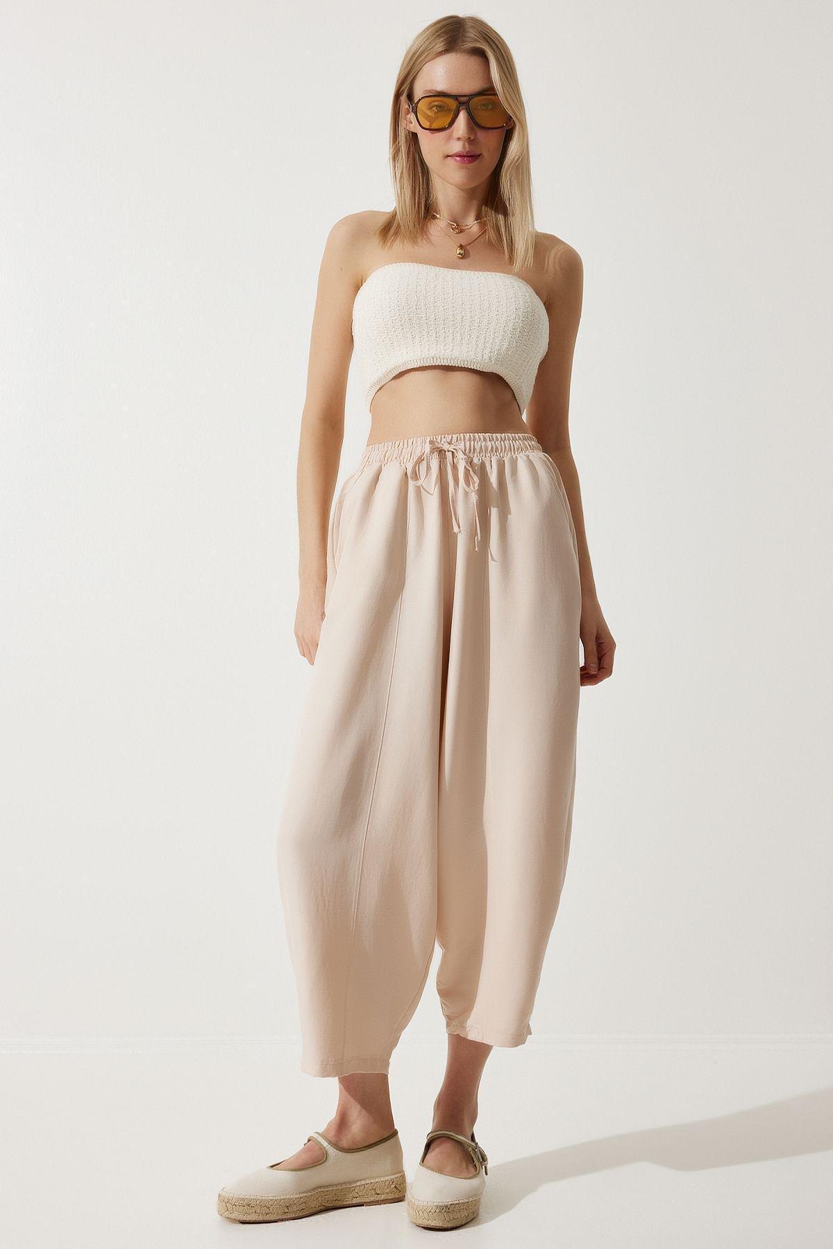 Ecru Carrot Pants, , large image number 1