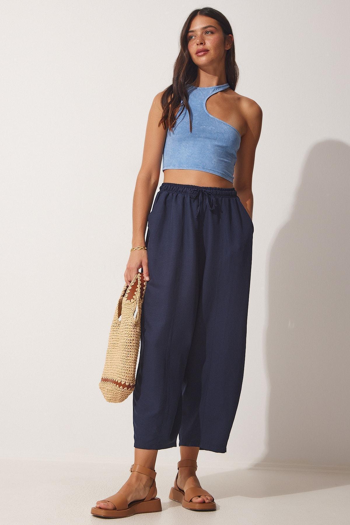Navy Carrot Pants, , large image number 0
