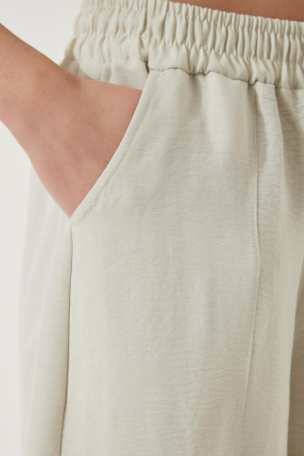 Cream Pocket Shalwar Trousers, , large image number 5