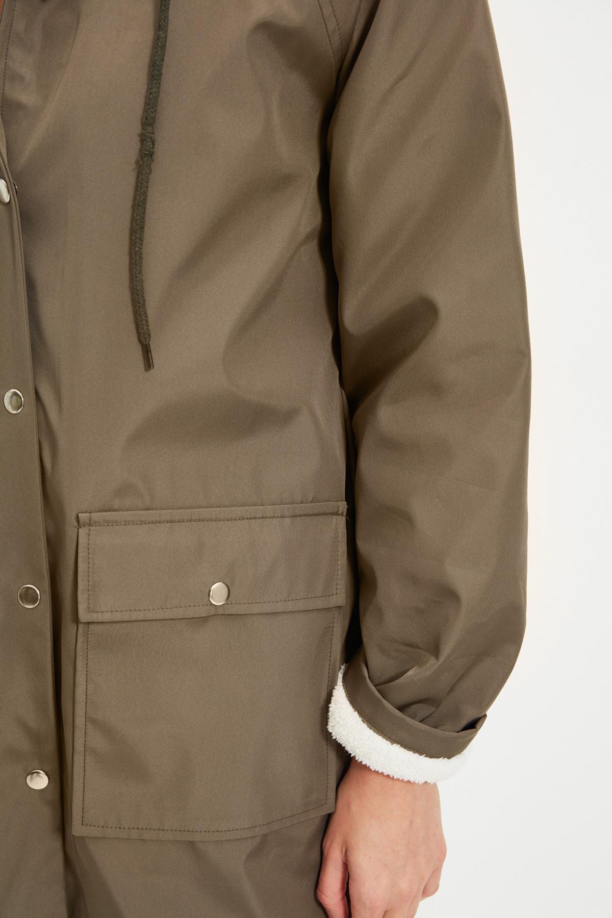 Green Puffer Hooded Jacket, , large image number 4